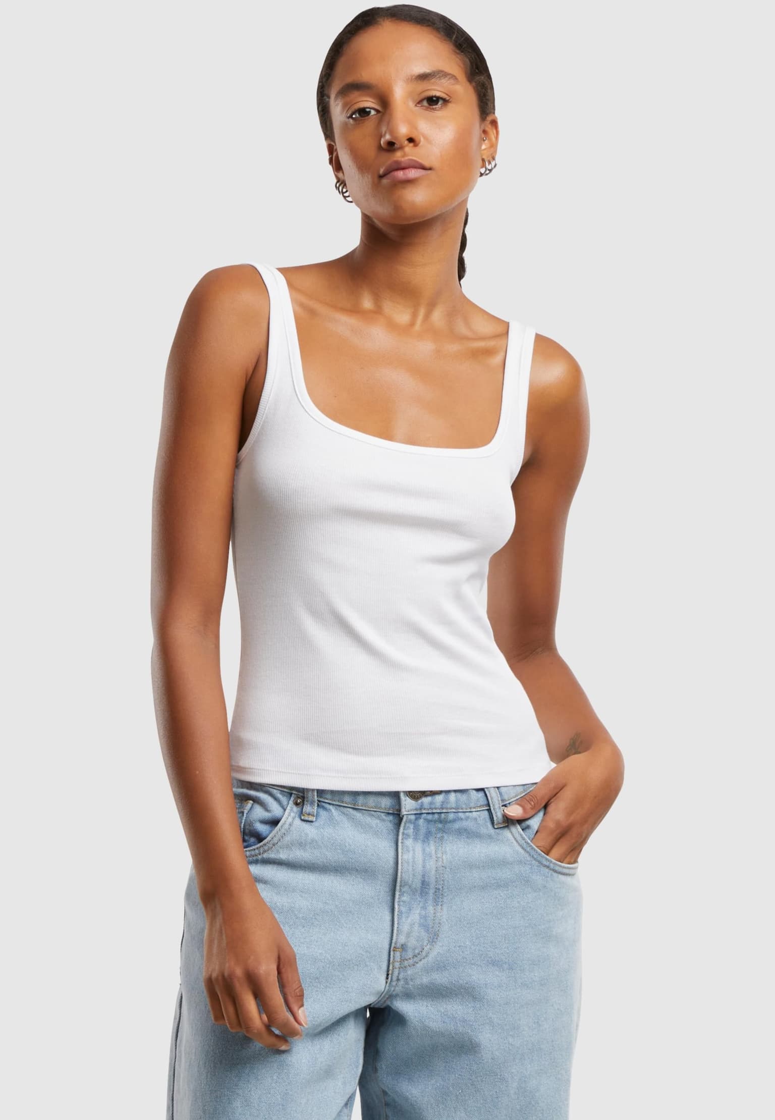 Urban Classics Ladies Wide Neck Rib Top 2-Pack – Bild 2