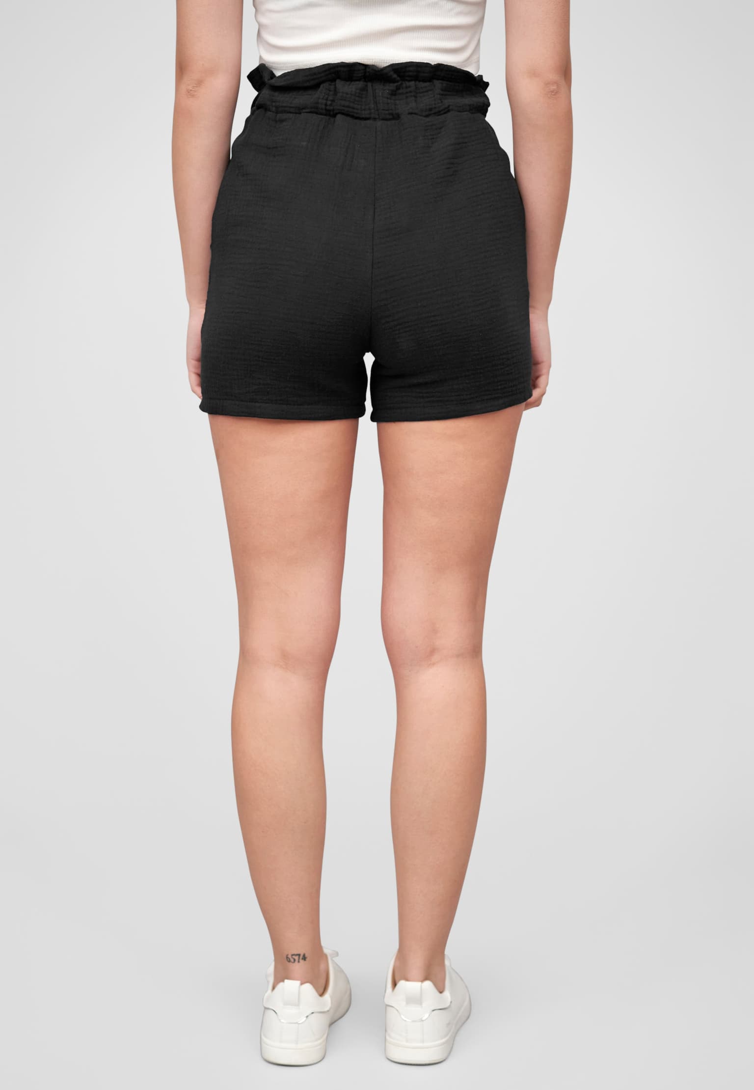 Cloud5ive Damen Musselin Short mit Bindegürtel – Bild 2