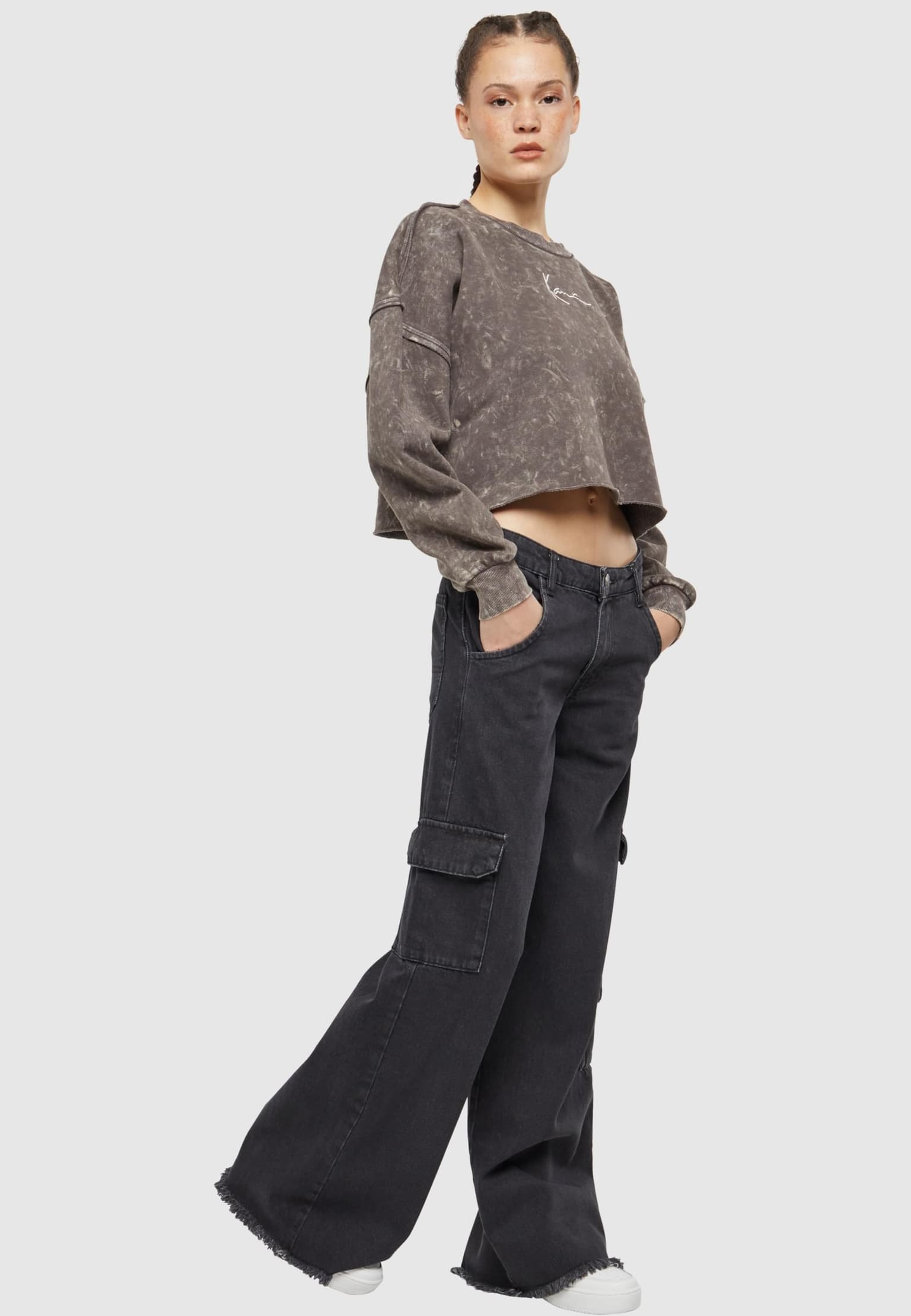 Karl Kani Small Signature Washed Crop Crew – Bild 3