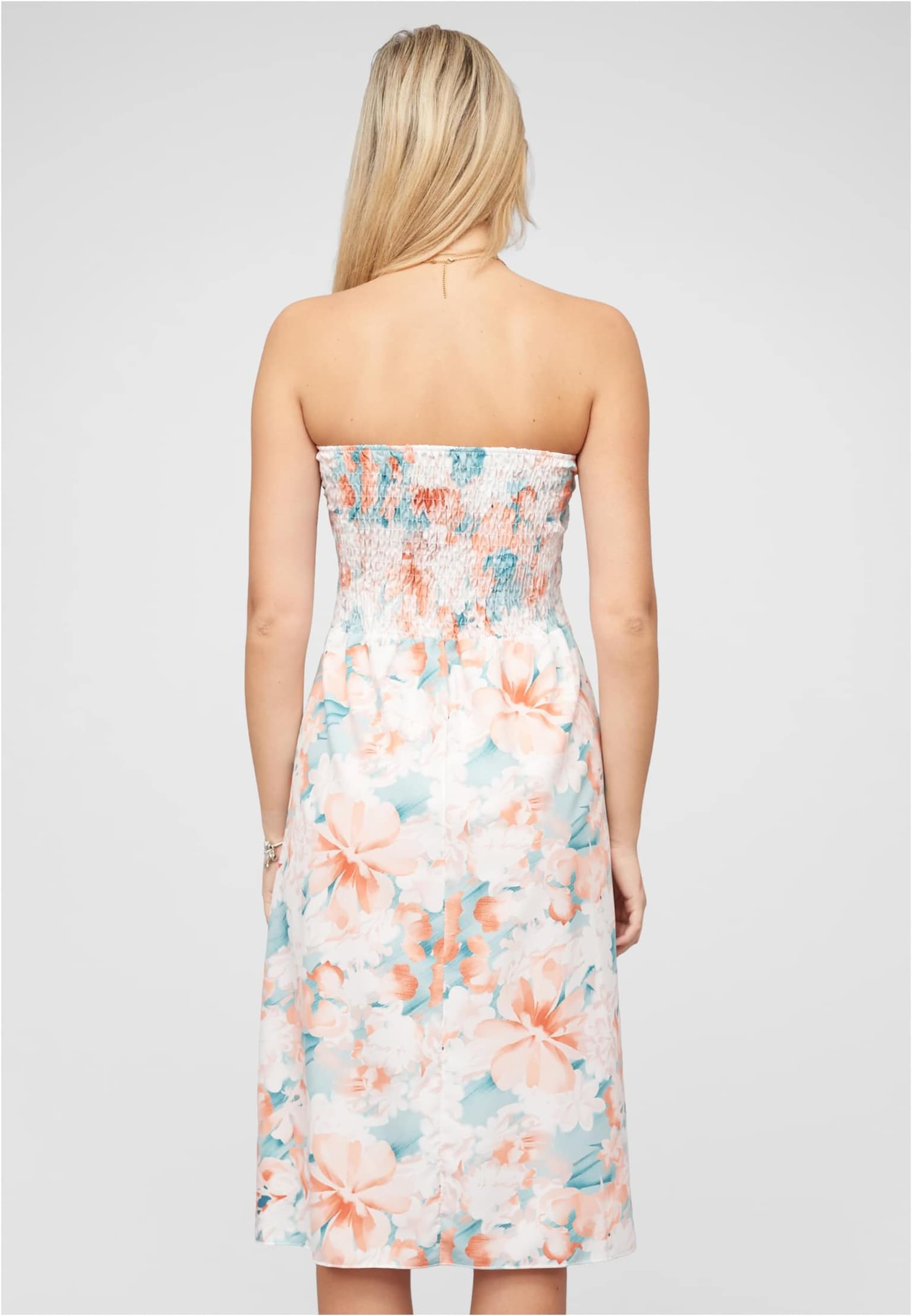 Cloud5ive Bandeau Kleid in Wrap Look und AOP Blumen Print – Bild 2