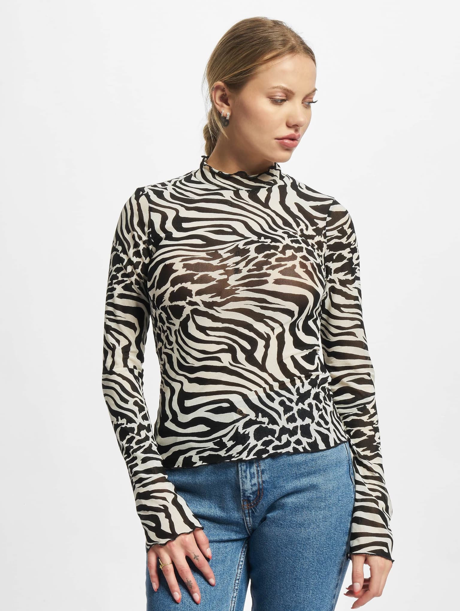 Urban Classics Ladies AOP Mesh Turtleneck Longsleeve – Bild 3