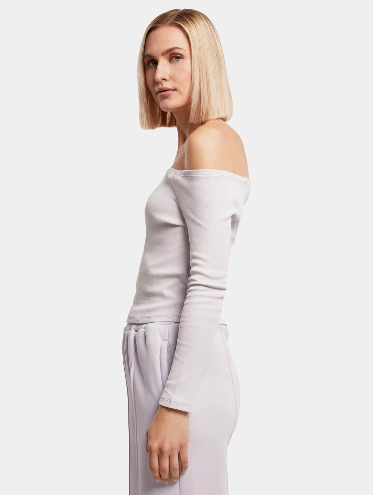 Urban Classics Ladies Off Shoulder Rib Longsleeve – Bild 3