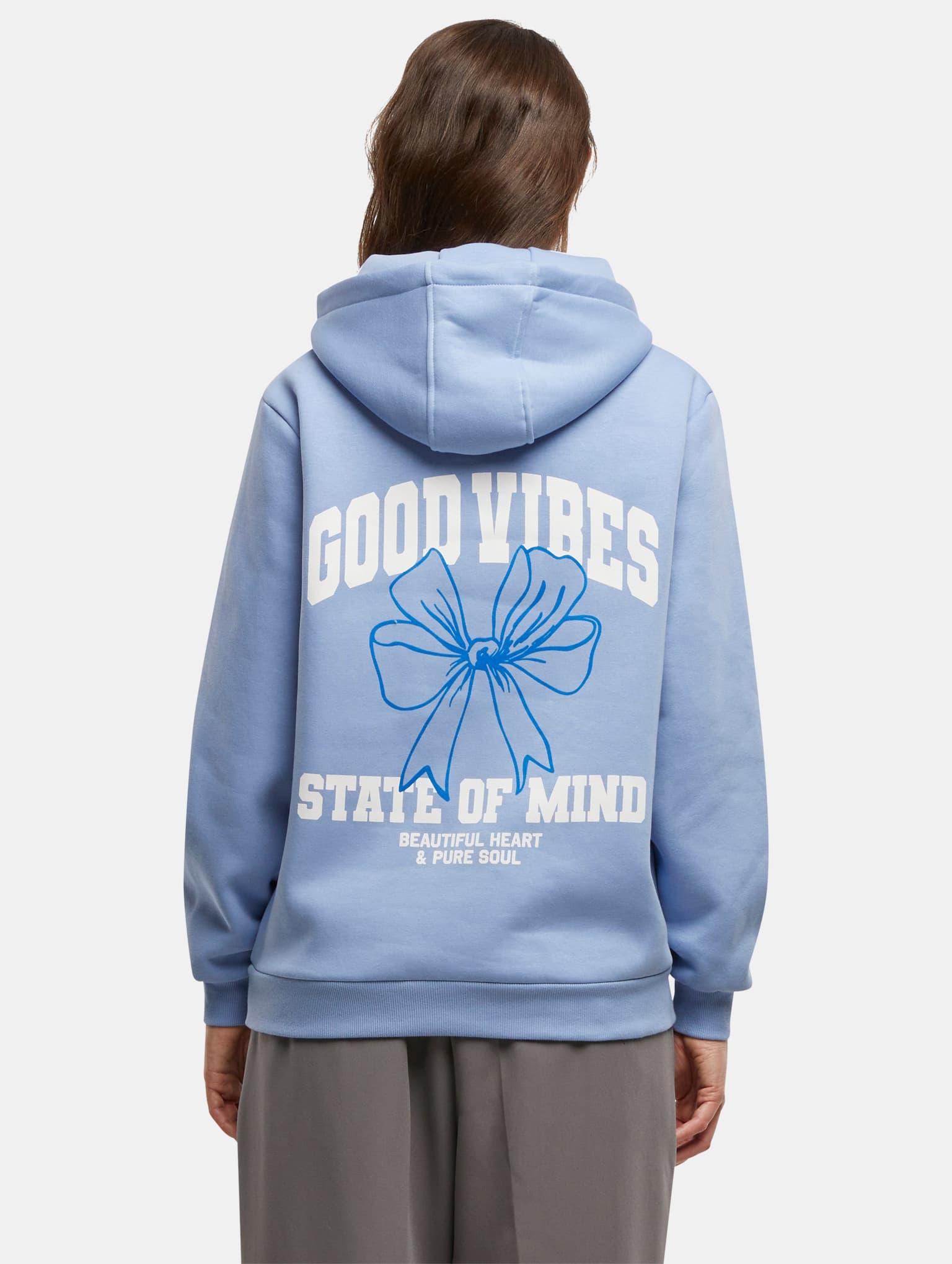 Miss Tee Good Vibes Bow Ladies Fluffy Hoody – Bild 2