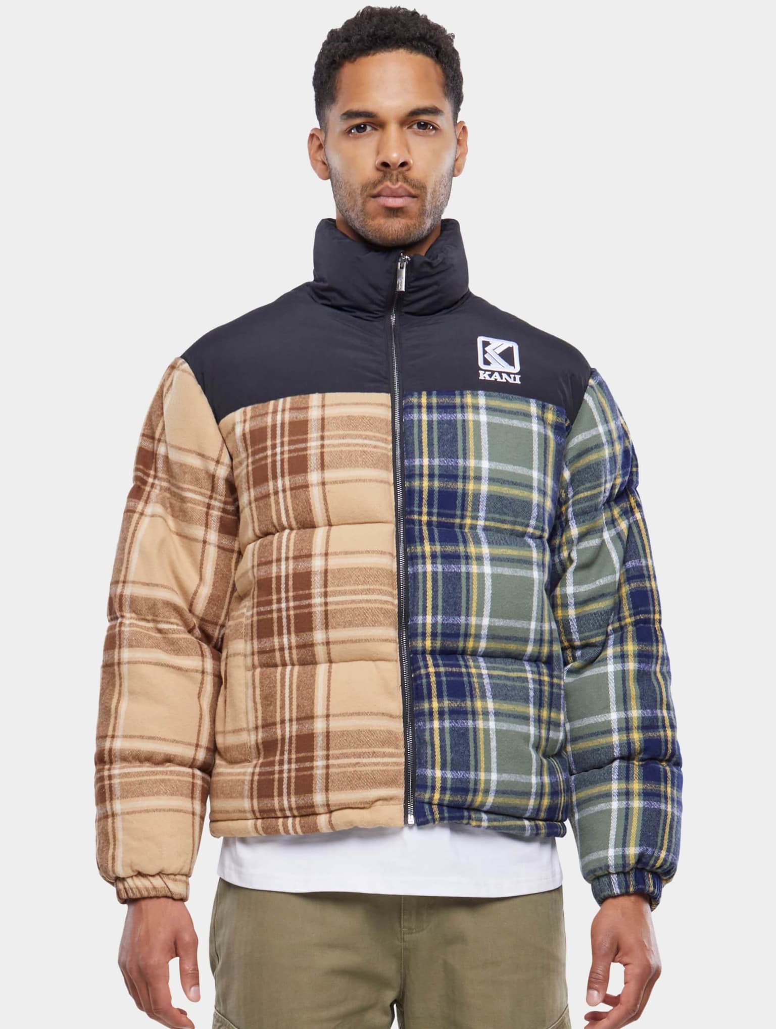 Karl Kani KU233-007-1 KK OG Flannel Block Puffer Jacket