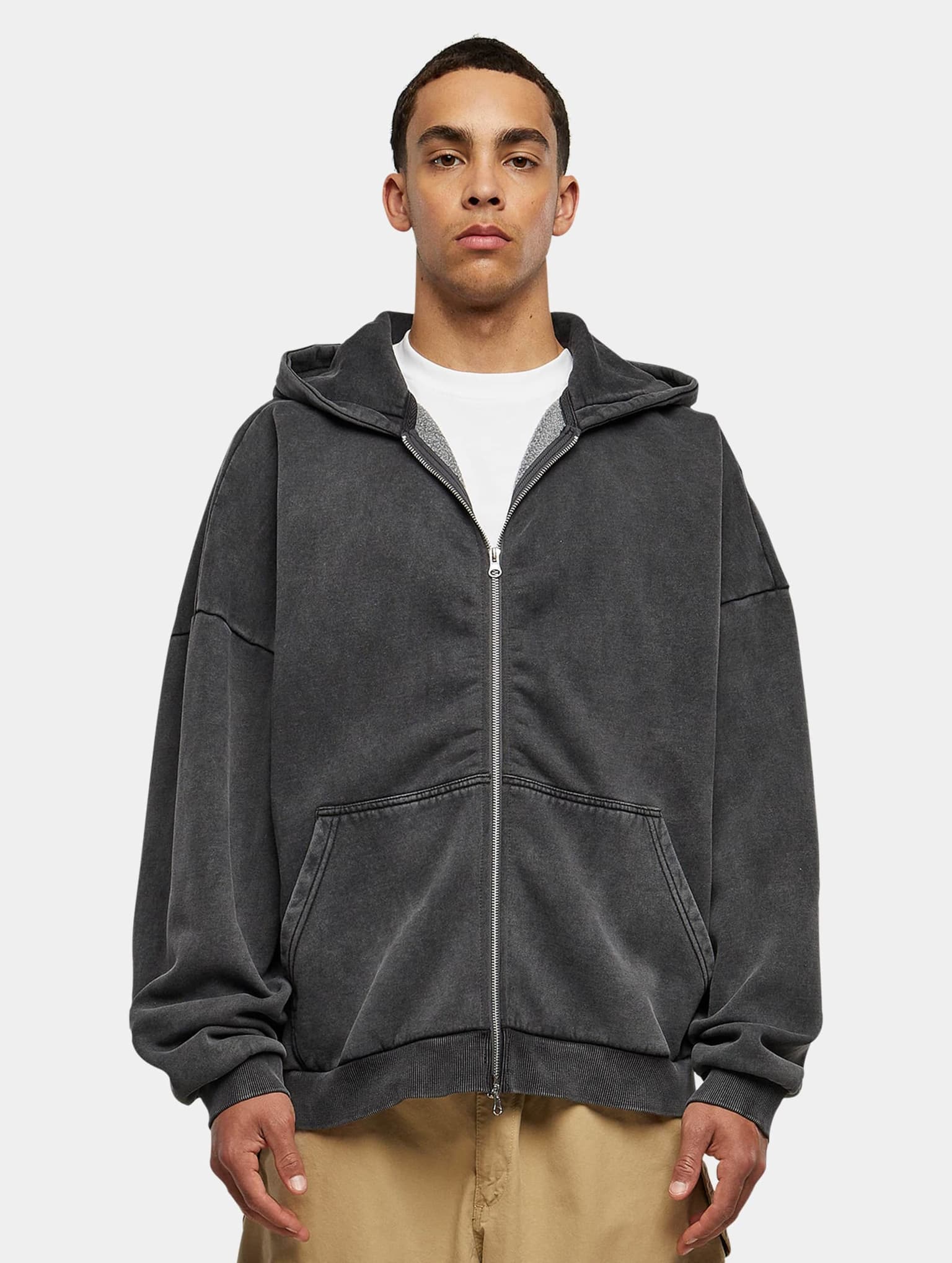 Urban Classics Heavy Sand Washed 90's Zip Hoody – Bild 3