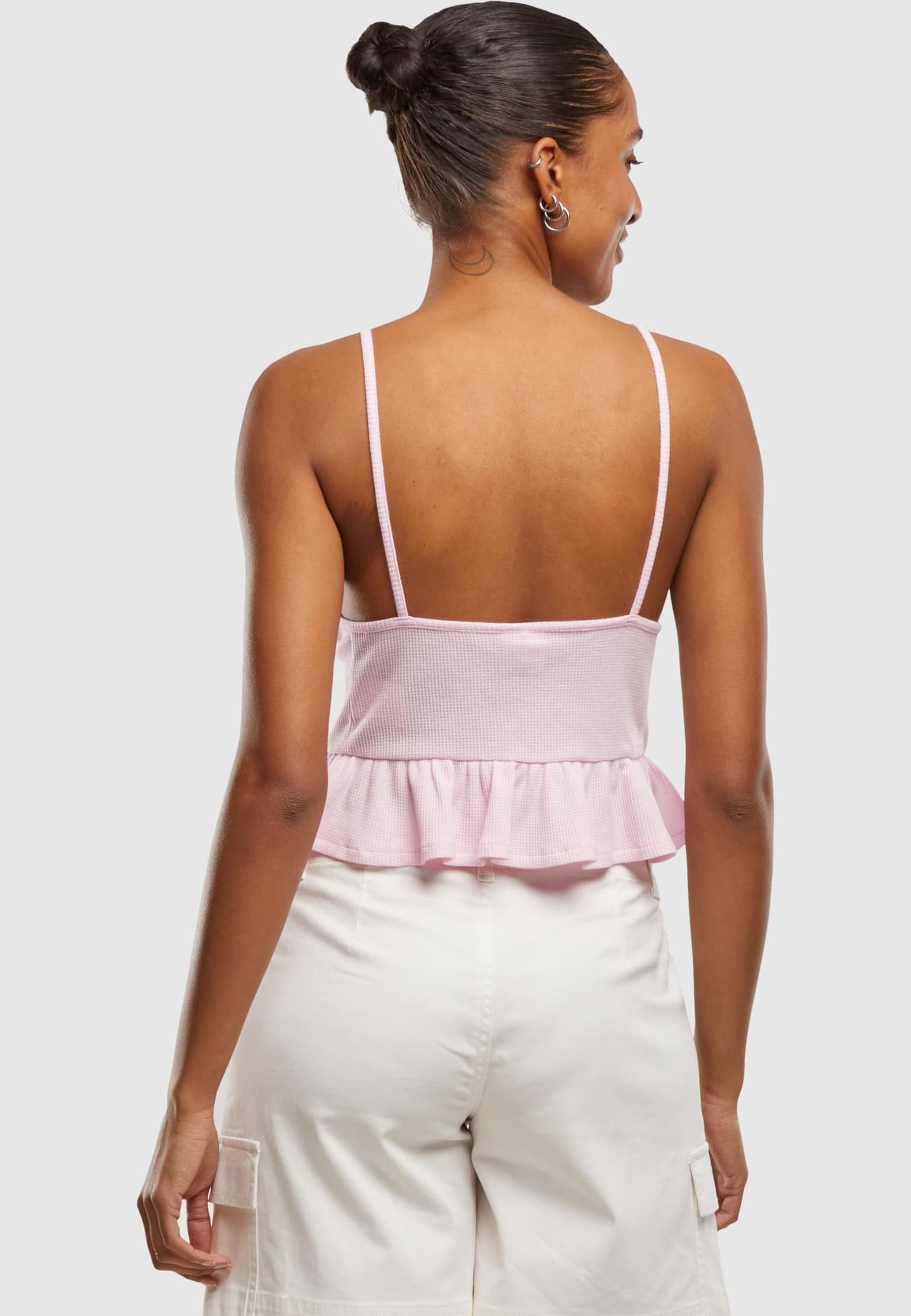 Urban Classics Ladies Waffle Pique Ruffle Top – Bild 2