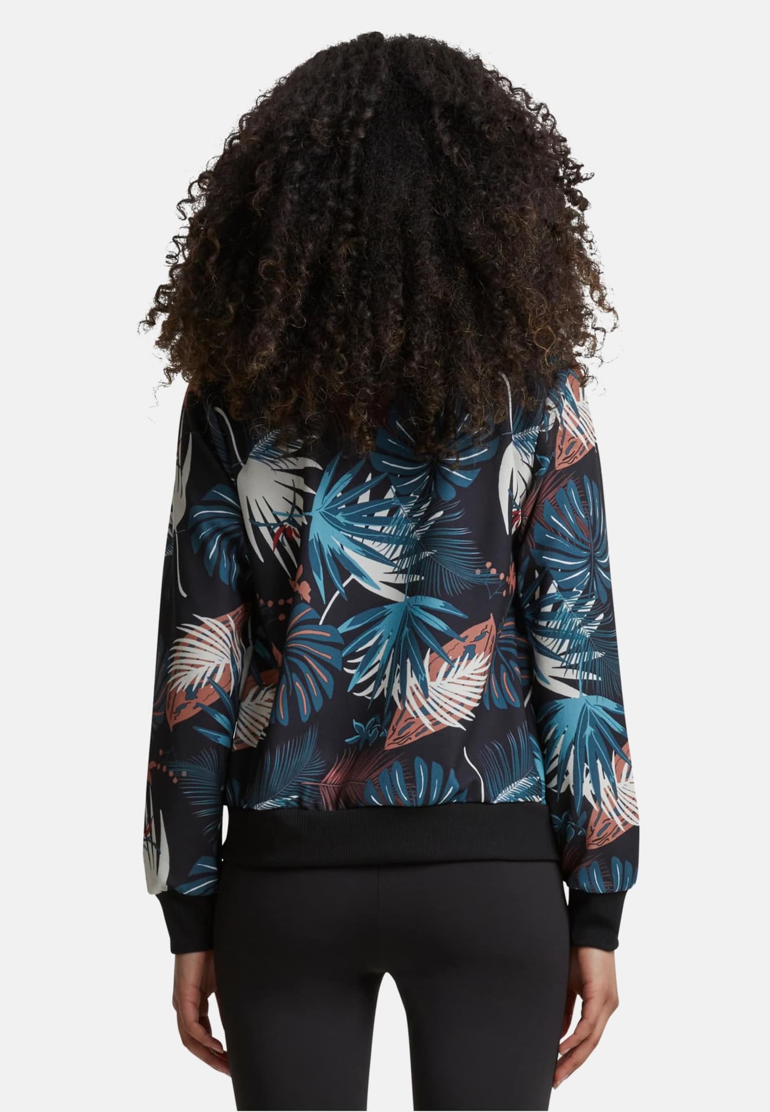 Cloud5ive Damen Blouson Bomberjacke mit Tropical Print – Bild 2