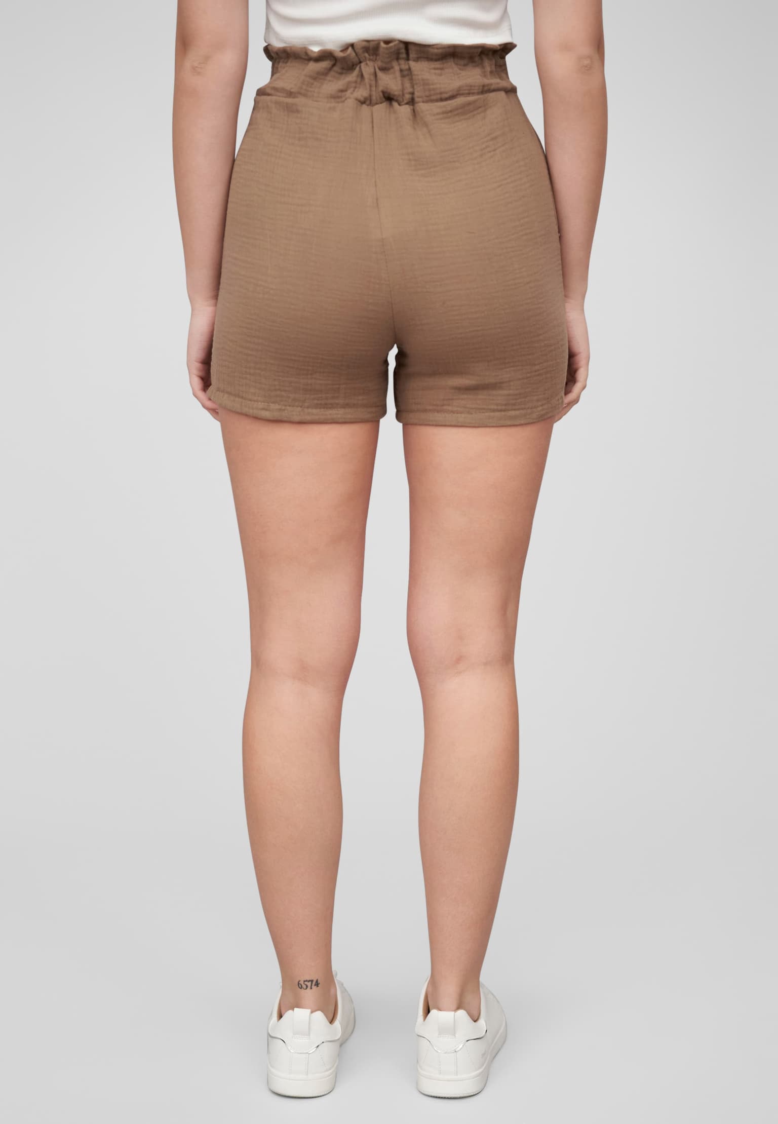 Cloud5ive Damen Musselin Short mit Bindegürtel