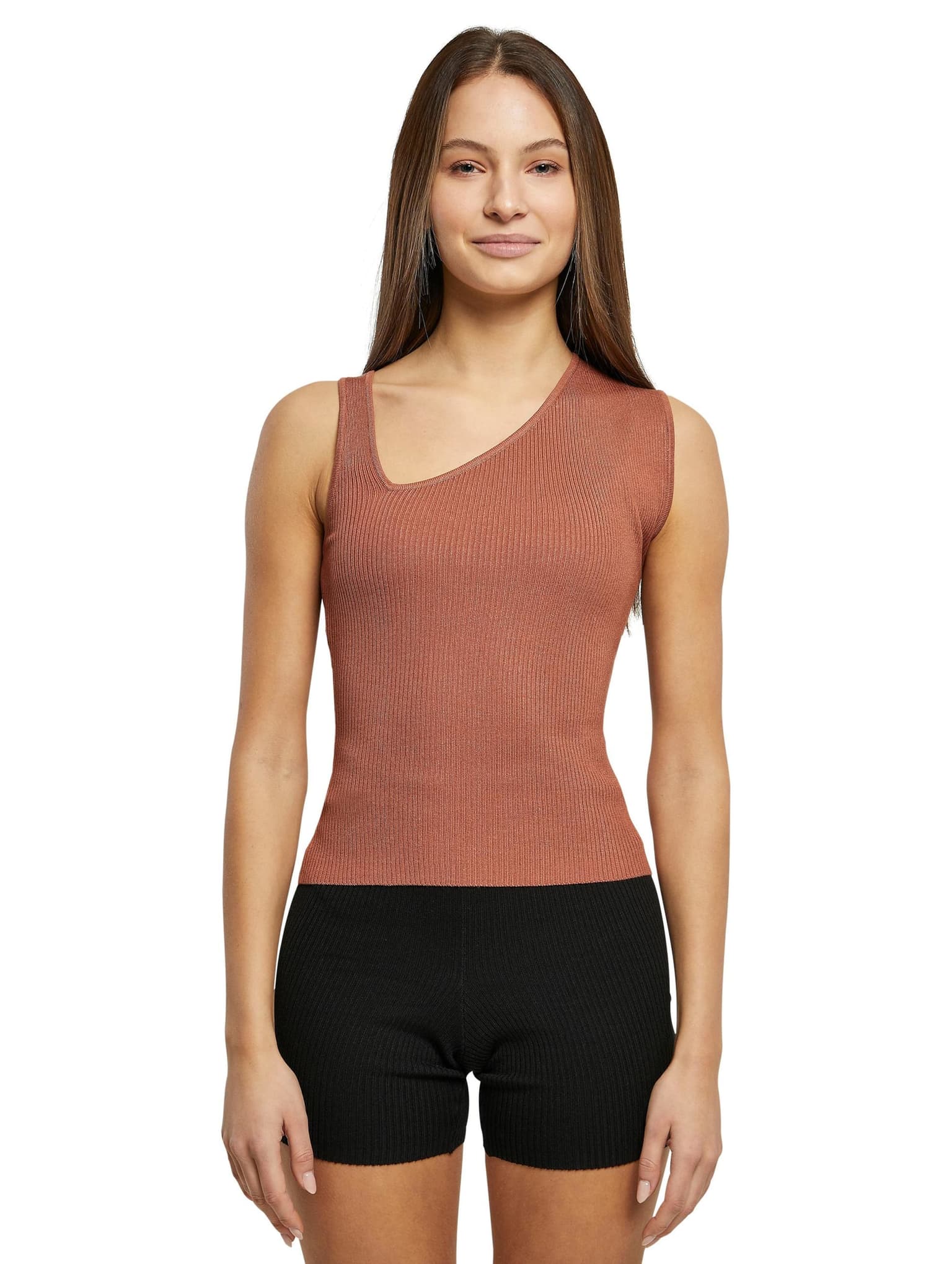 Urban Classics Ladies Rib Knit Asymmetric Top – Bild 4