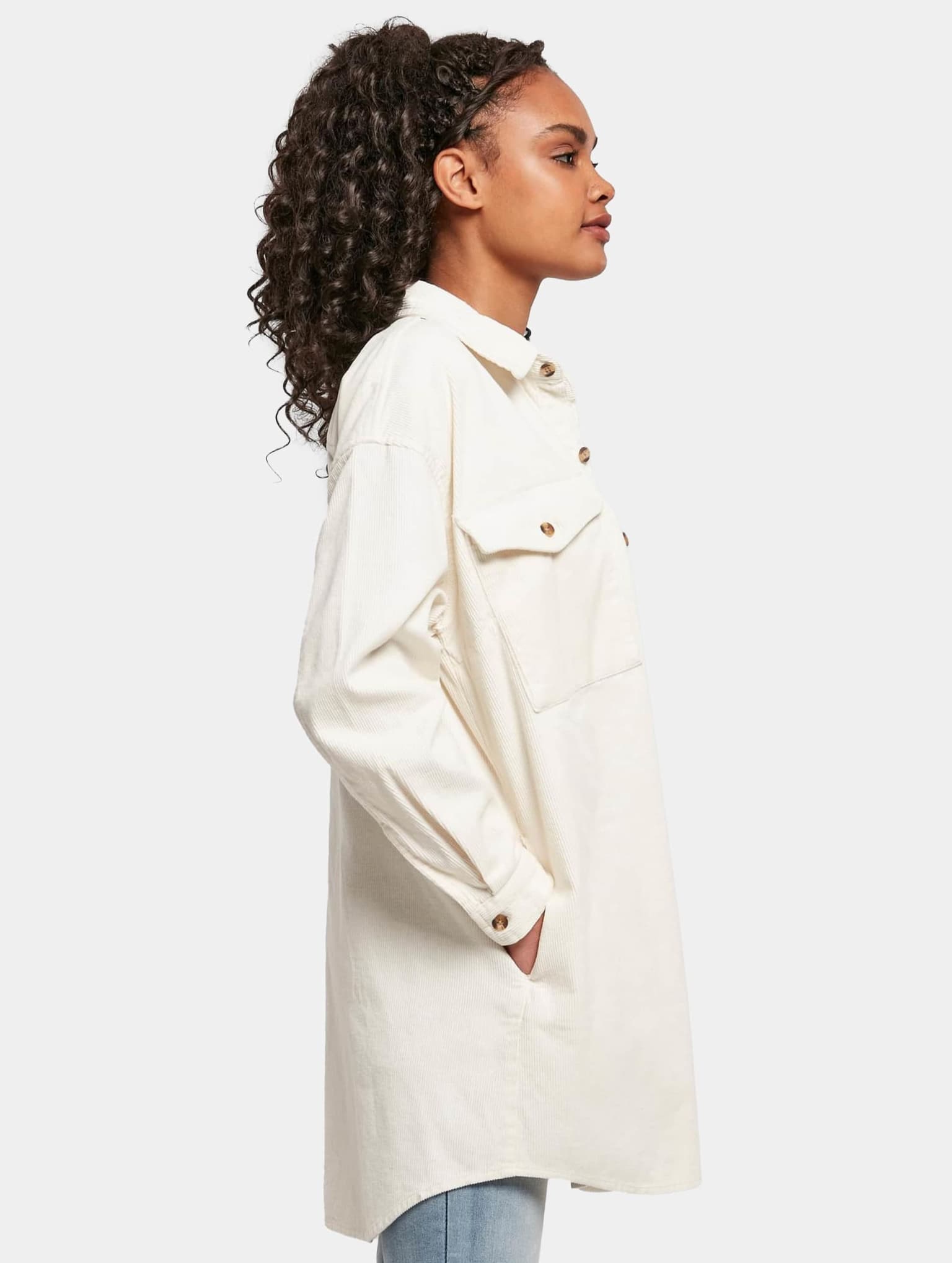 Urban Classics Ladies Long Corduroy Overshirt – Bild 3