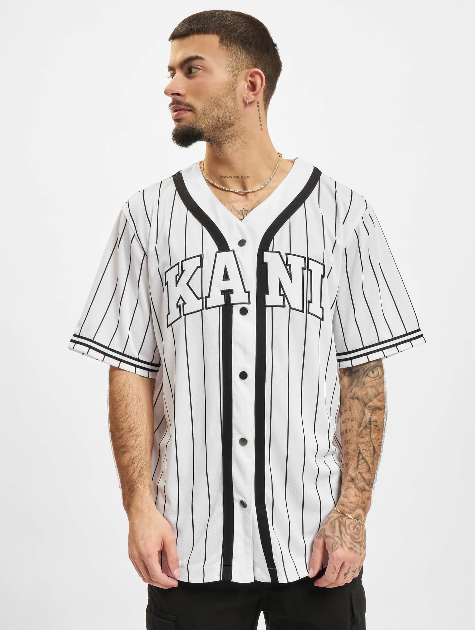 Karl Kani Serif Pinstripe Baseball Shirt – Bild 3