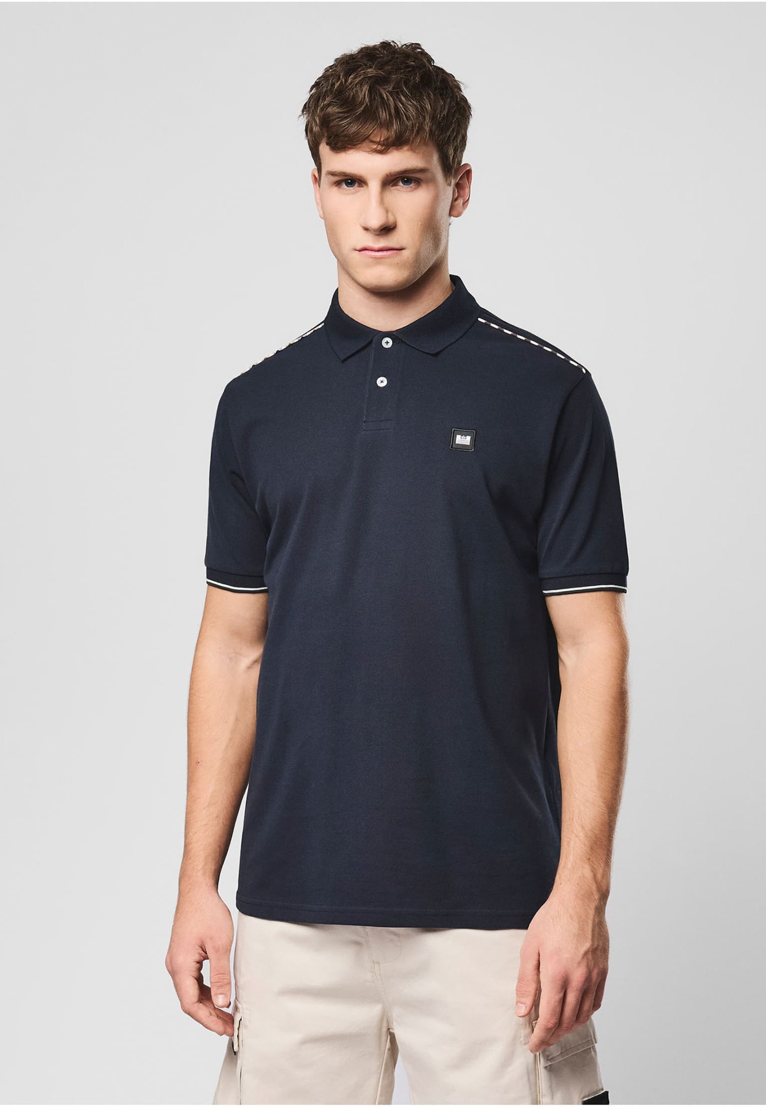 Weekend Offender SAKAI POLO WITH MID HOUSE CHECK PIPING