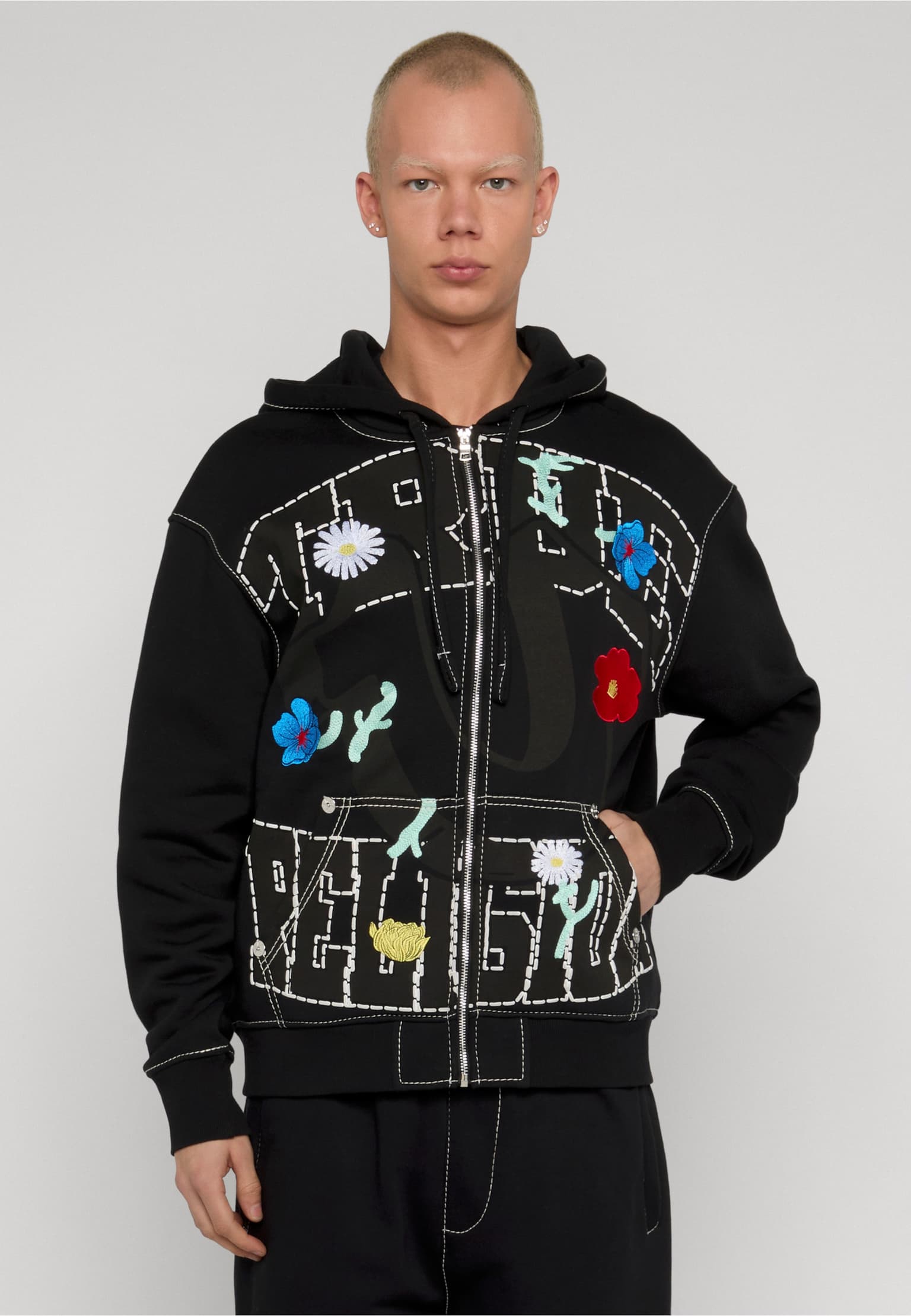 True Religion XL LOGO BIG T ZIP UP HOODIE