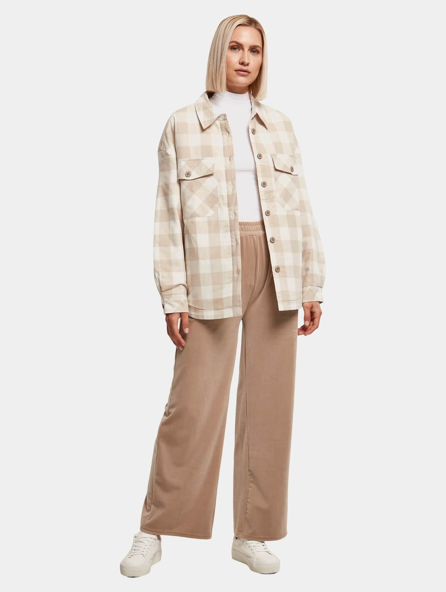 Urban Classics Ladies Flanell Padded Overshirt – Bild 4
