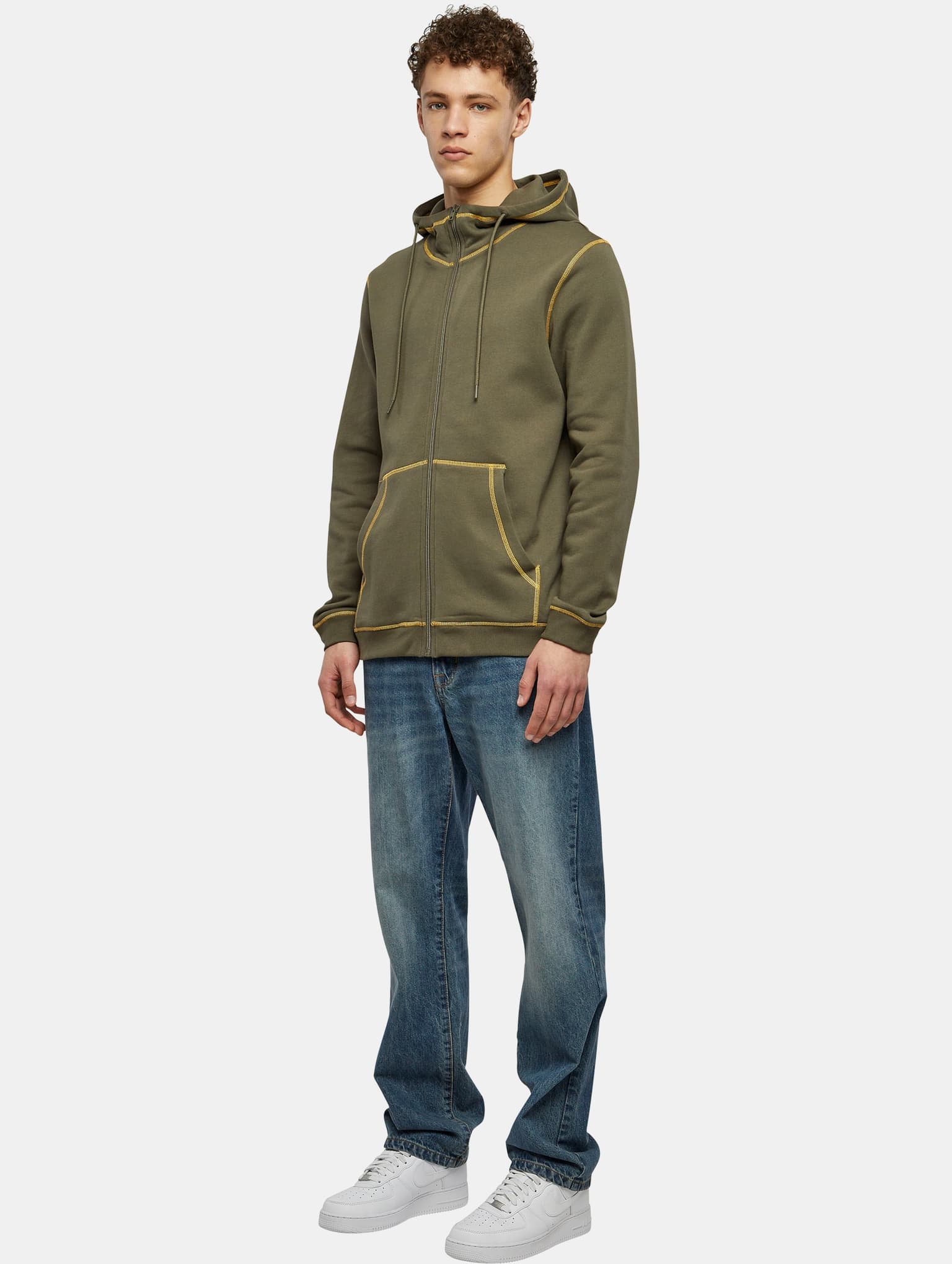 Urban Classics Essentials Contrast Flatlock Stitched Zip Hoody – Bild 4