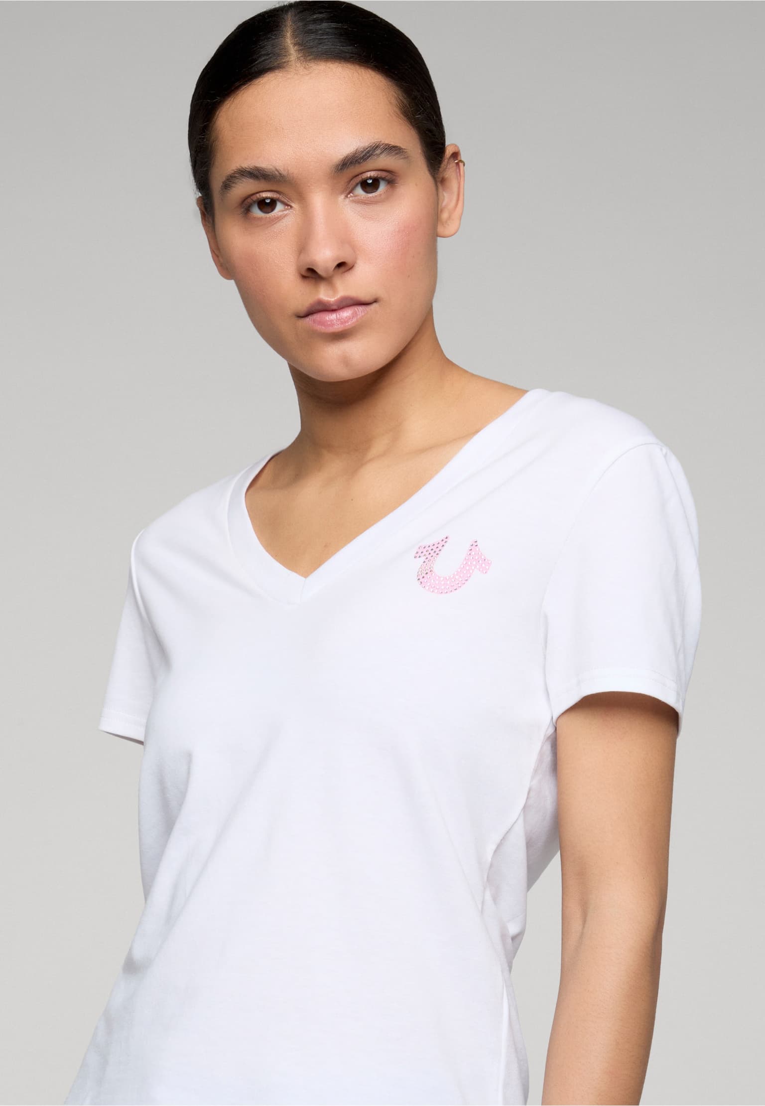 True Religion CRYSTAL V-NECK TEE – Bild 3