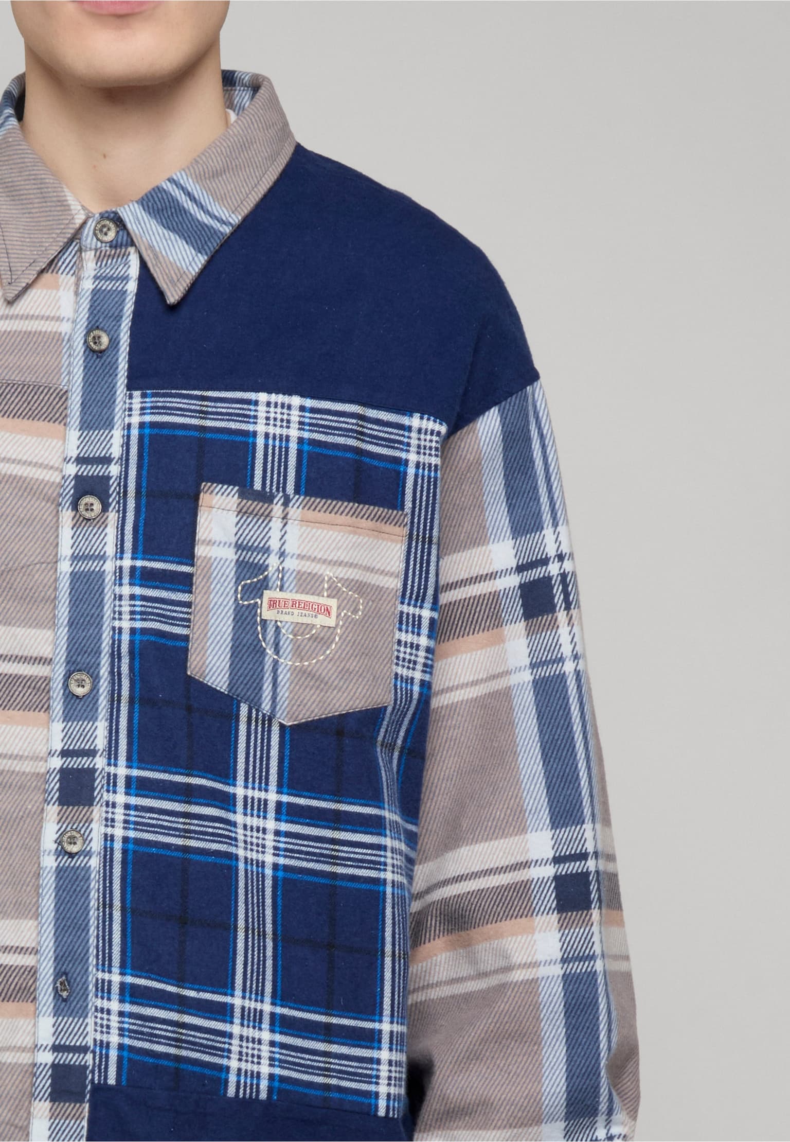 True Religion LS INDIGO PRINTED FLANNEL SHIRT – Bild 3