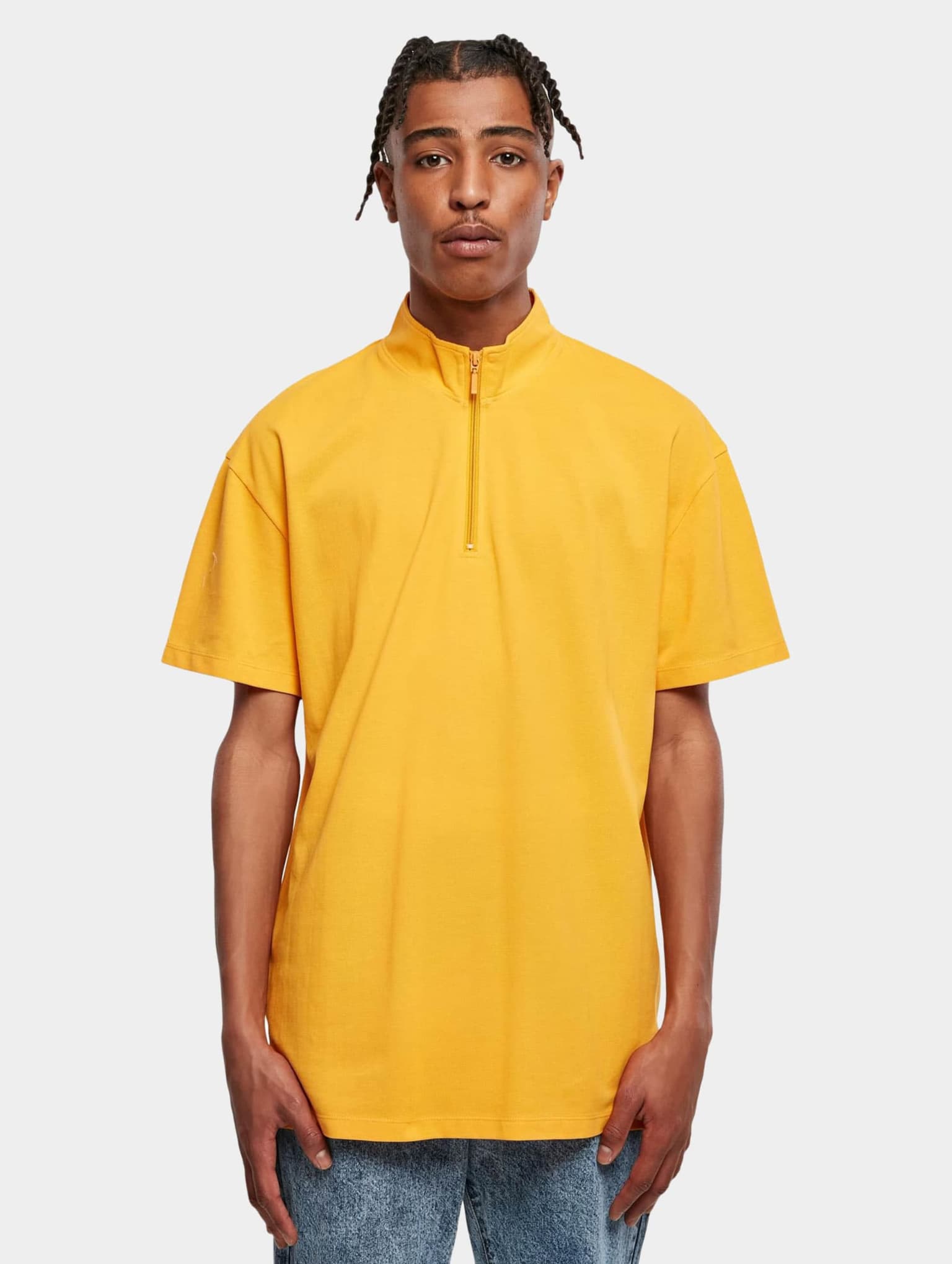 Urban Classics Boxy Zip Pique Tee