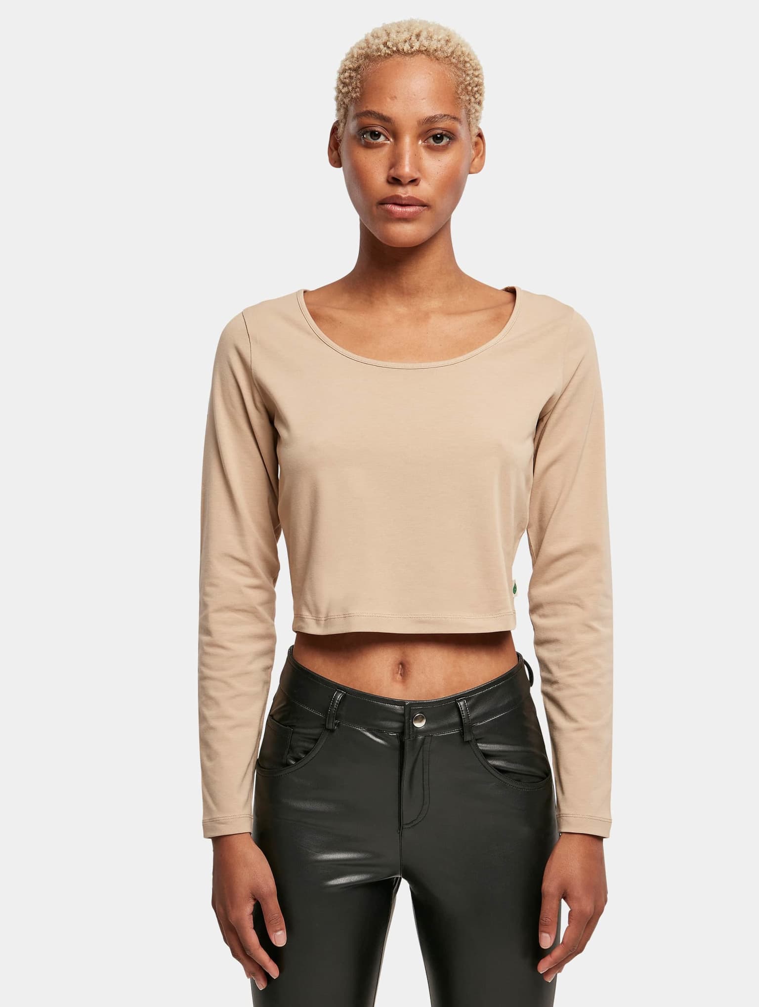 Urban Classics Ladies Essentials Wide Neck Cropped Longsleeve – Bild 3