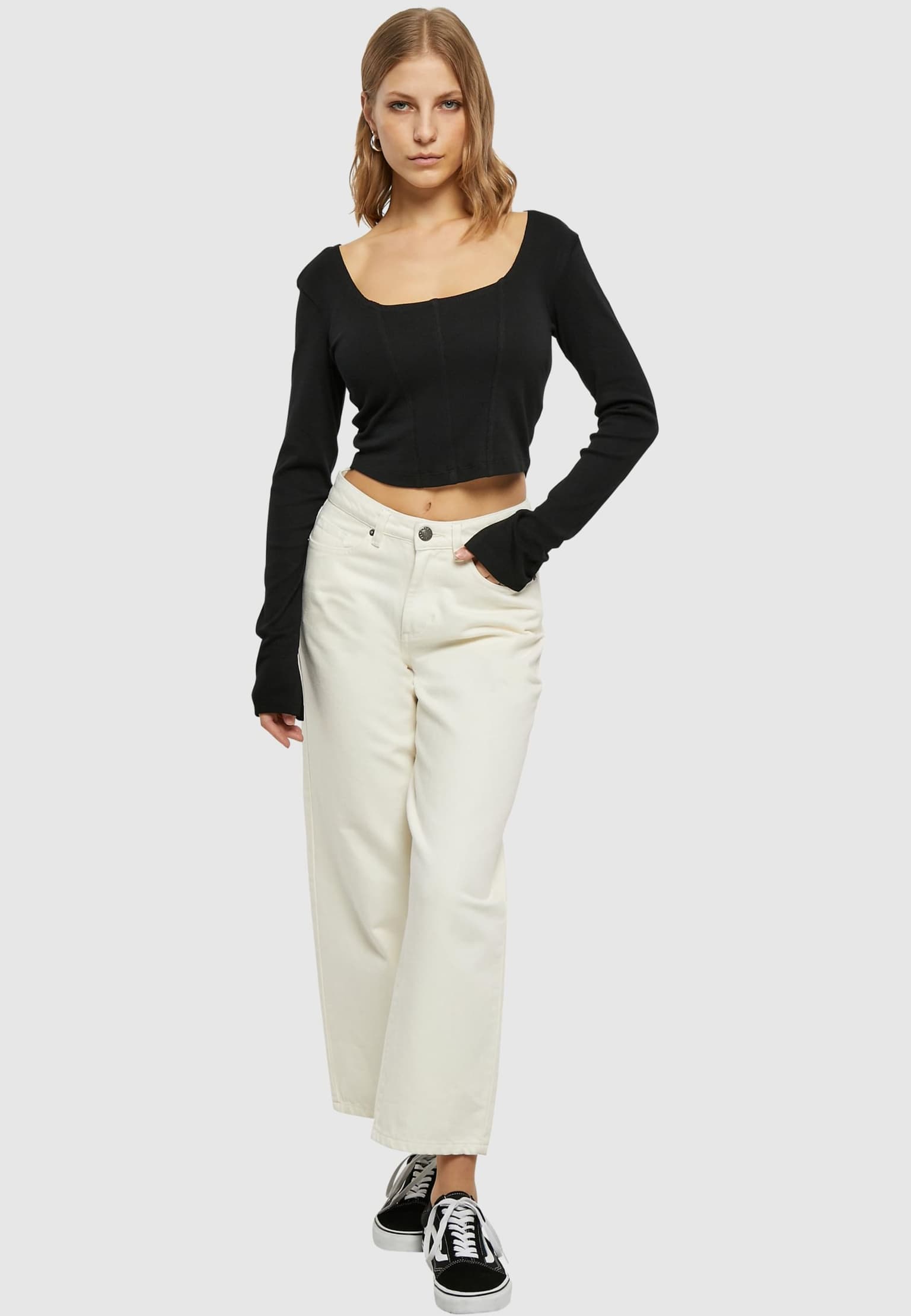 Urban Classics Ladies Short Rib Corsage Longsleeve – Bild 4