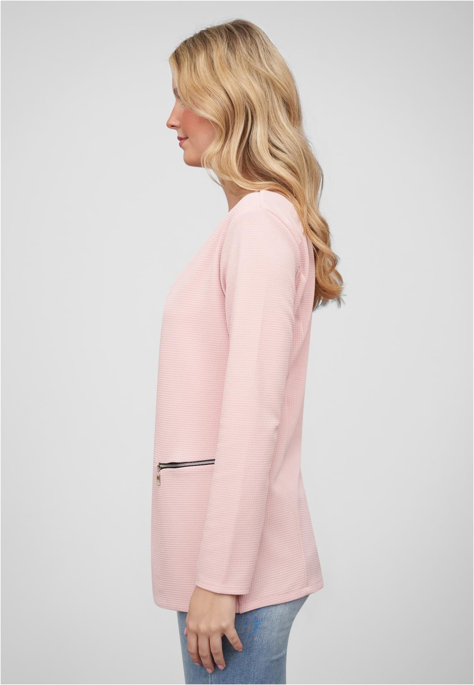 Cloud5ive Damen Blazer mit 2-Zip-Pockets u. Strukturstoff – Bild 4