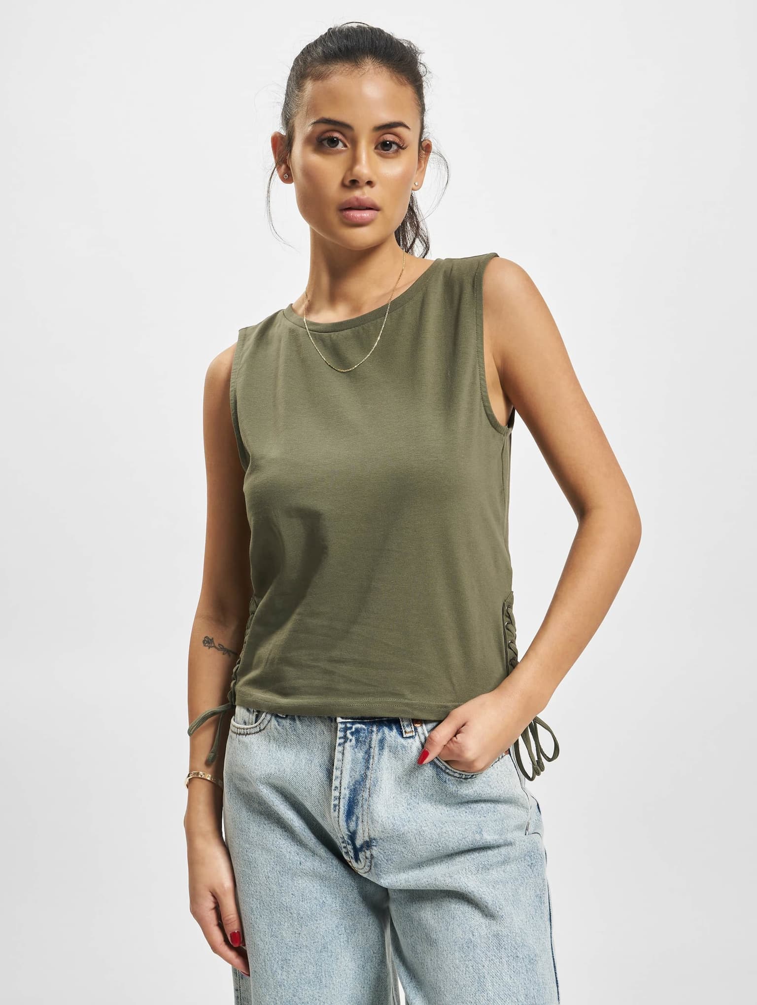 Urban Classics Ladies Lace Up Cropped Top