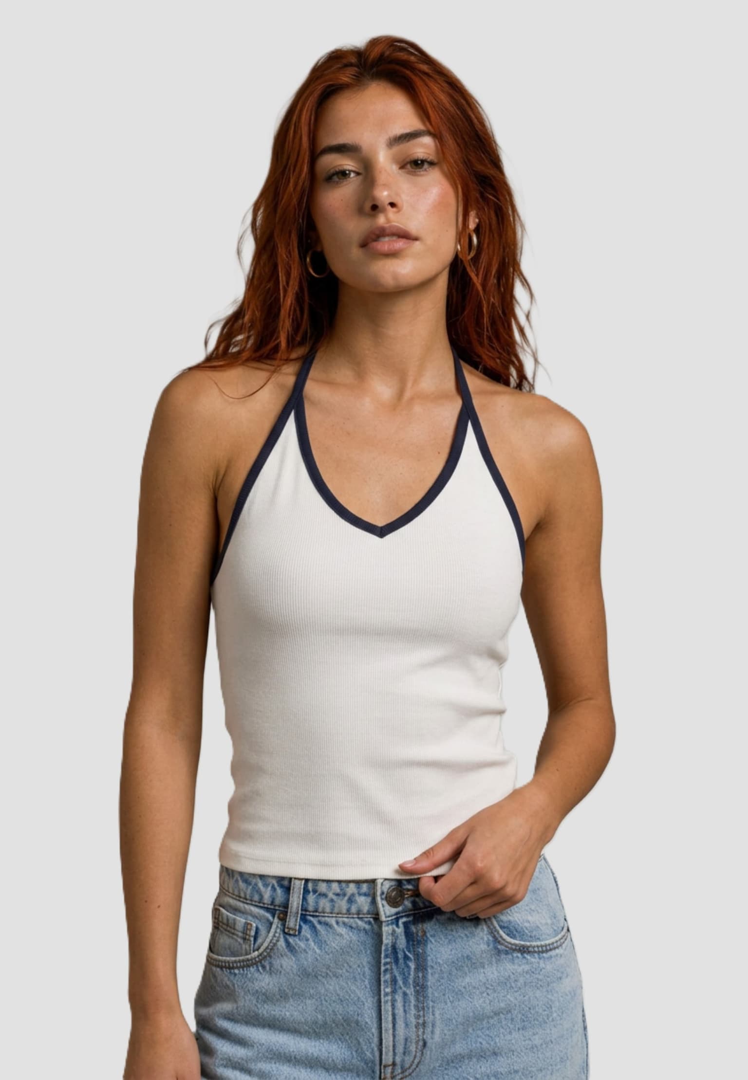 Urban Classics Ladies Contrast Piping Neckholder Top