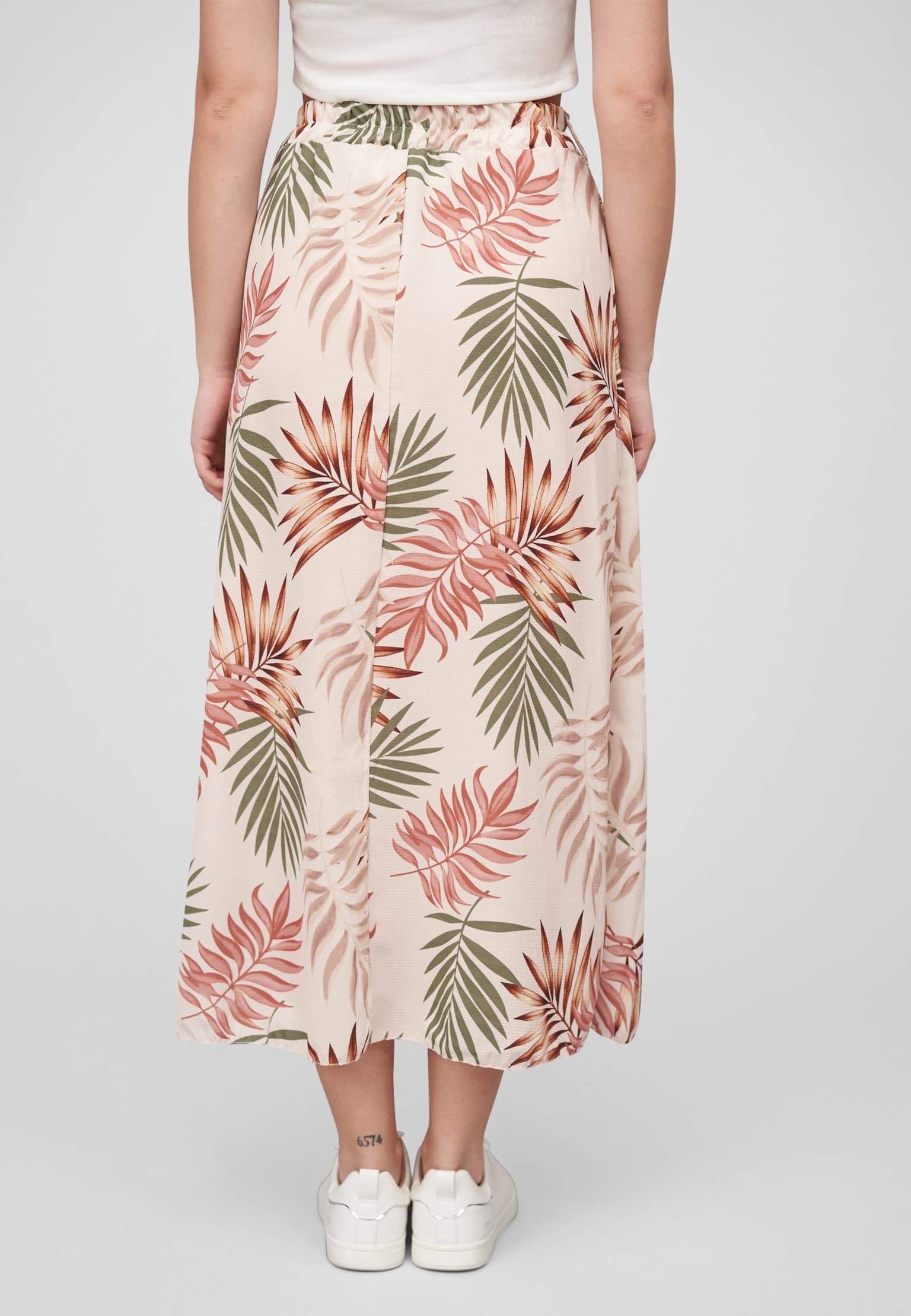 Cloud5ive Damen Longform Rock mit Allover Blätter Print – Bild 2