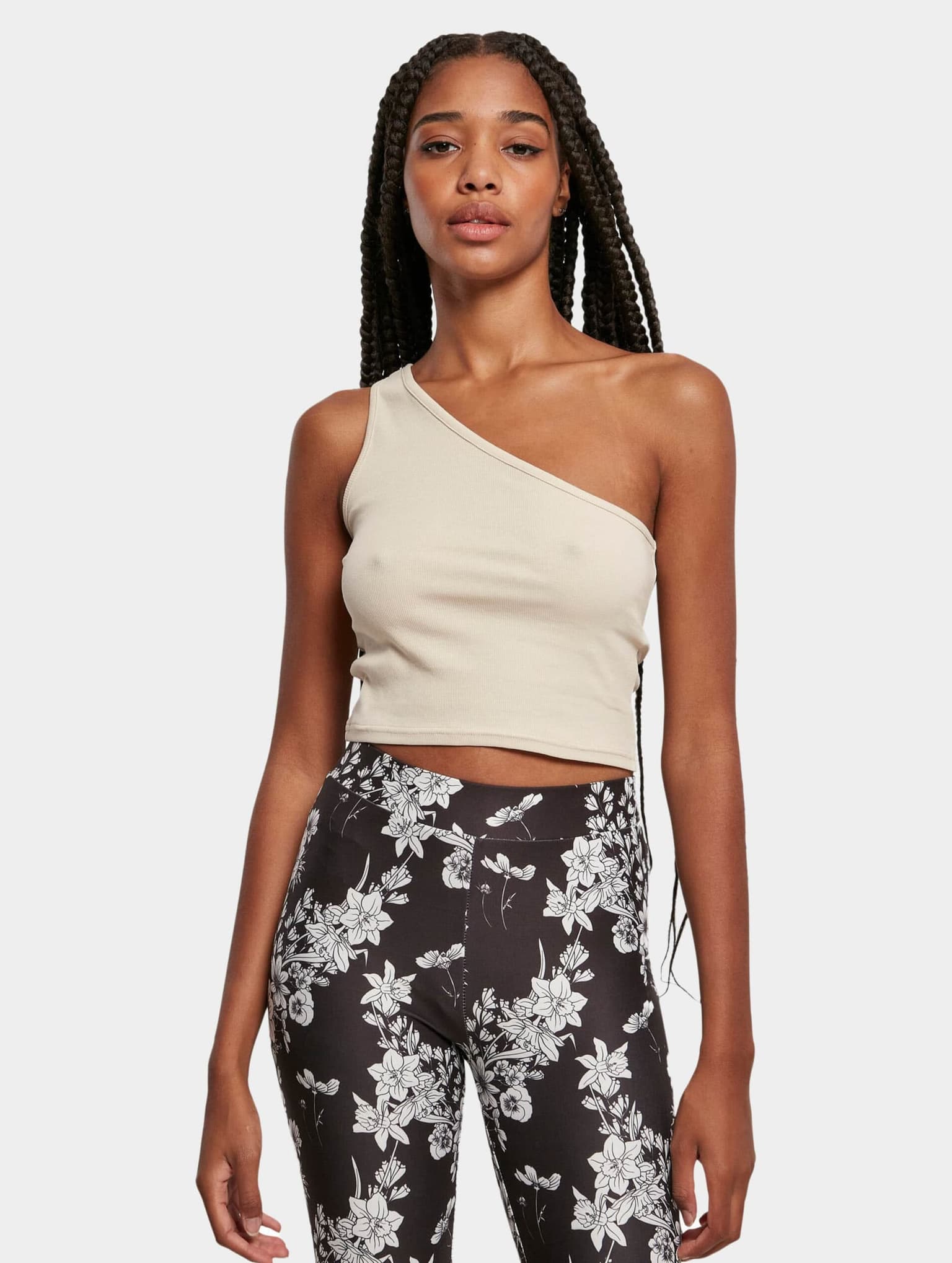 Urban Classics Ladies Cropped Asymmetric Top