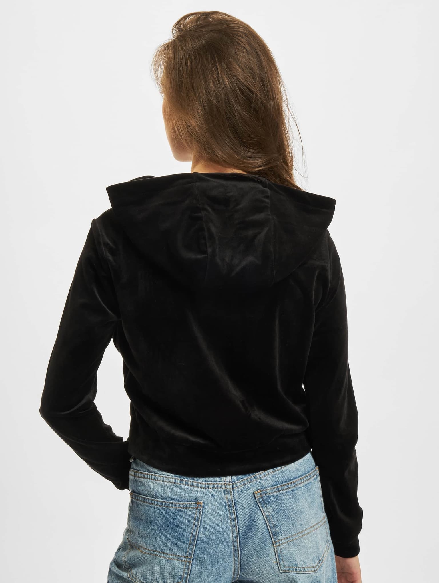 Urban Classics Ladies Short Velvet Zip Hoody – Bild 2
