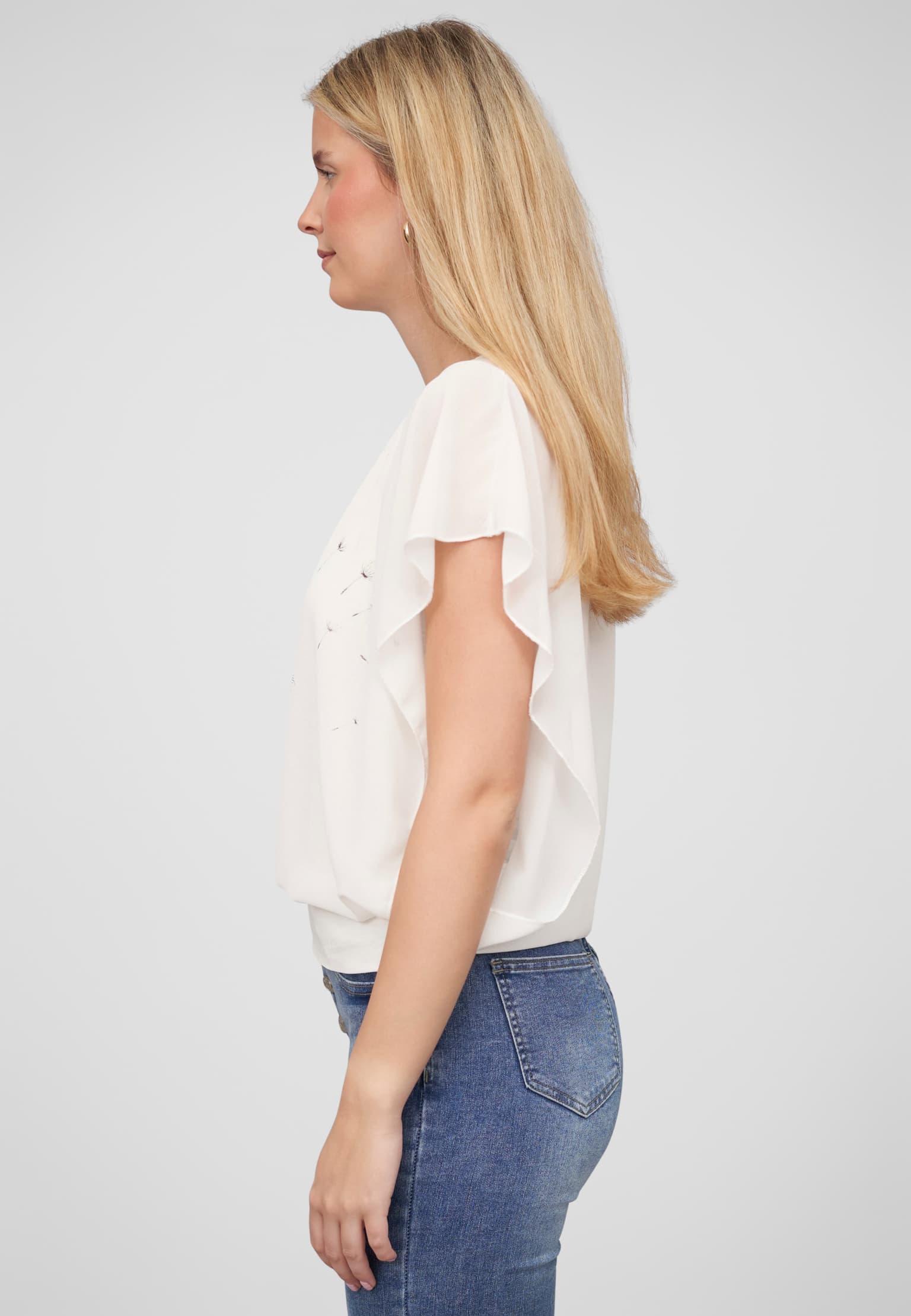 Cloud5ive Damen Shirt Chiffon Top Fledermausärmel – Bild 3