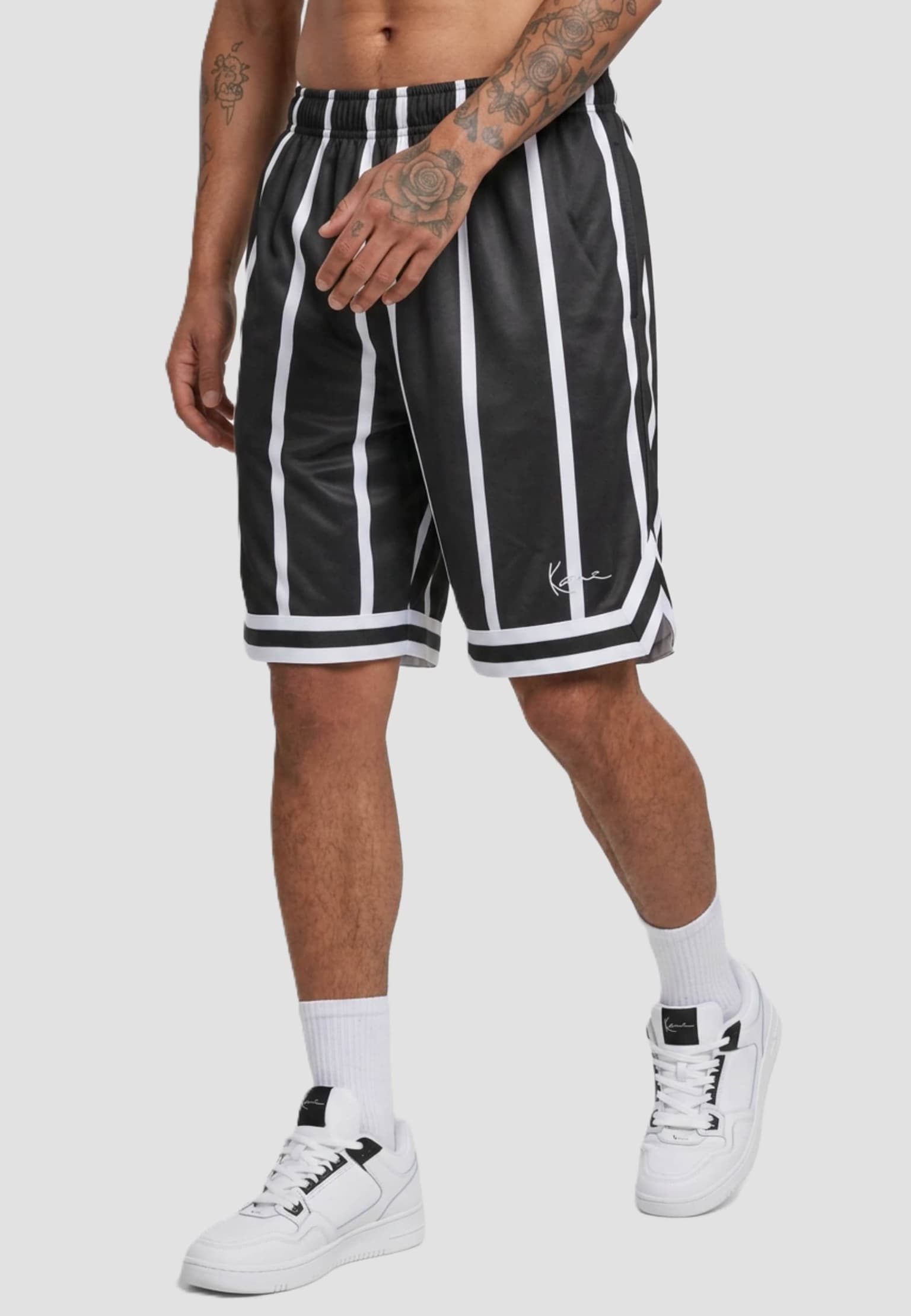 Karl Kani Small Signature Striped Mesh Short