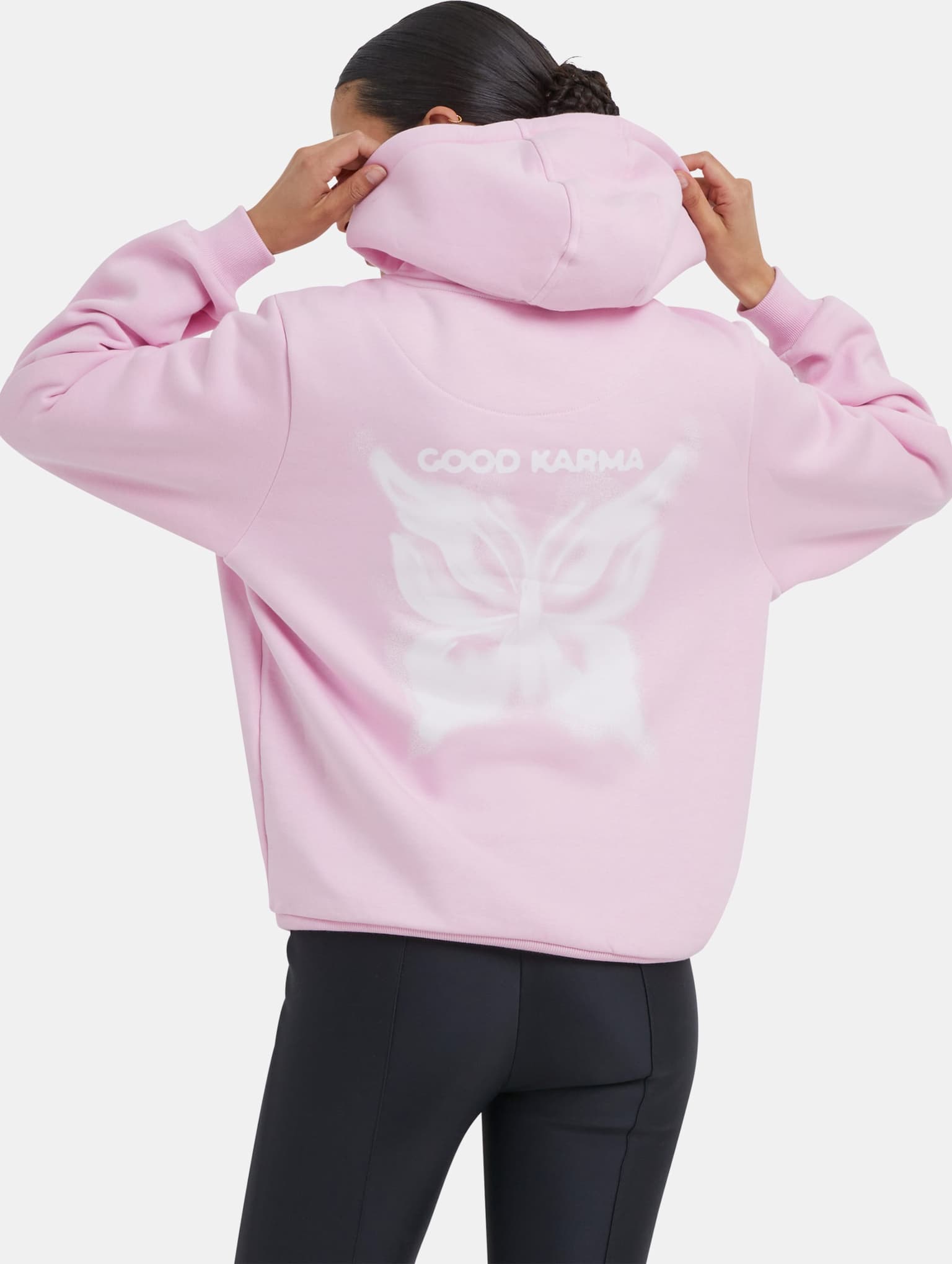 Miss Tee Karma Butterfly Ladies Fluffy Hoody – Bild 2