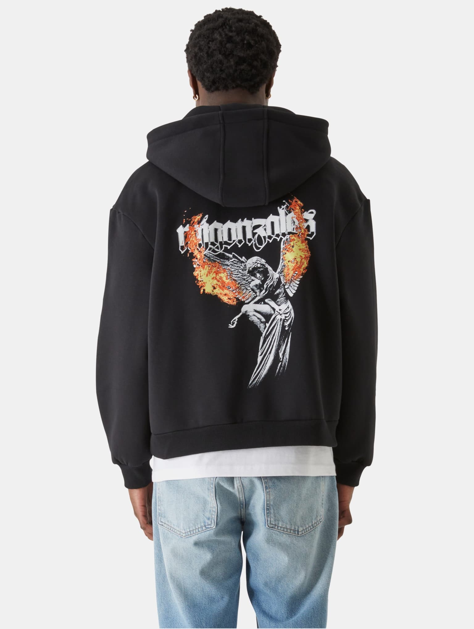 MJ Gonzales MJG Heavy Oversized Zip Hoody - Burning Wings – Bild 2