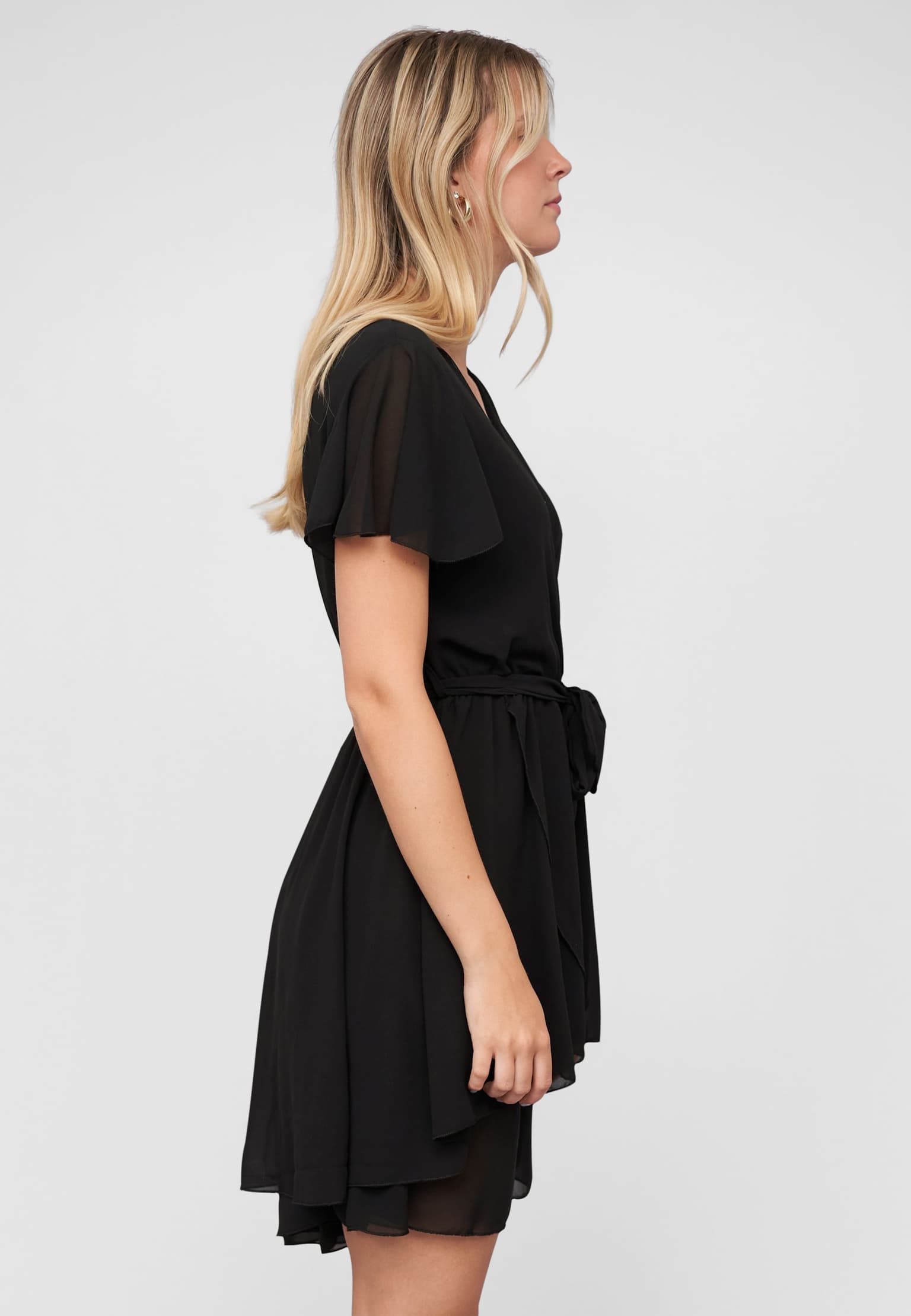 Cloud5ive Chiffon Wrap-Dress with tie belt – Bild 4