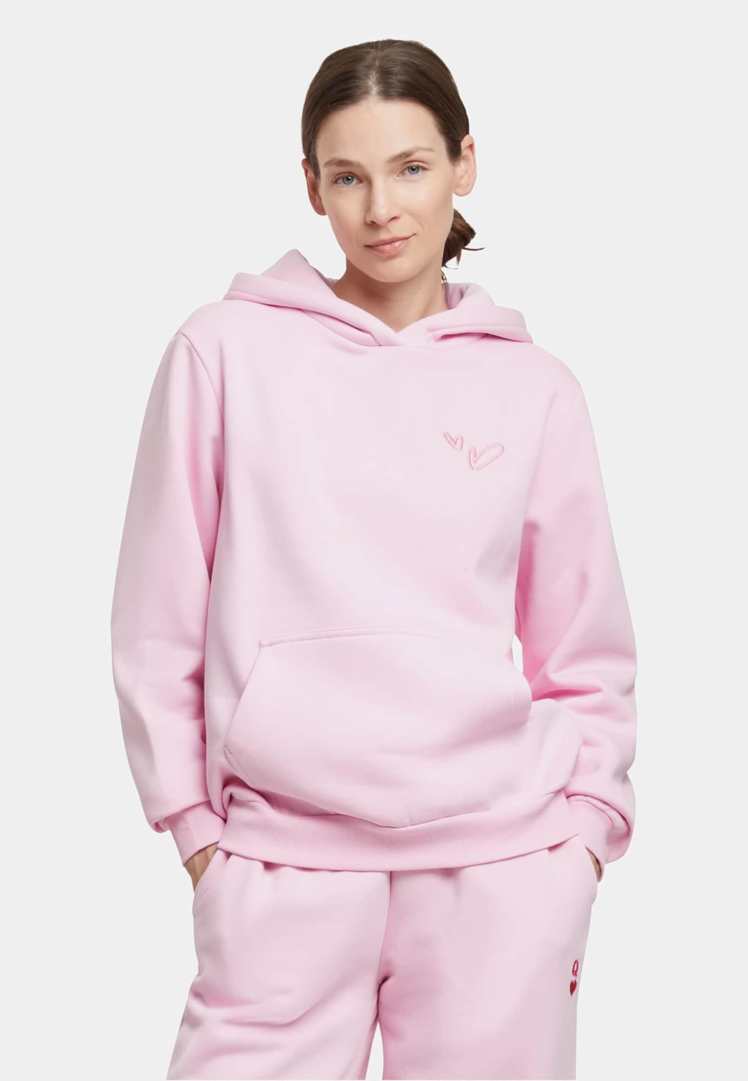 Miss Tee Heart Signs EMB Ladies Fluffy Hoody