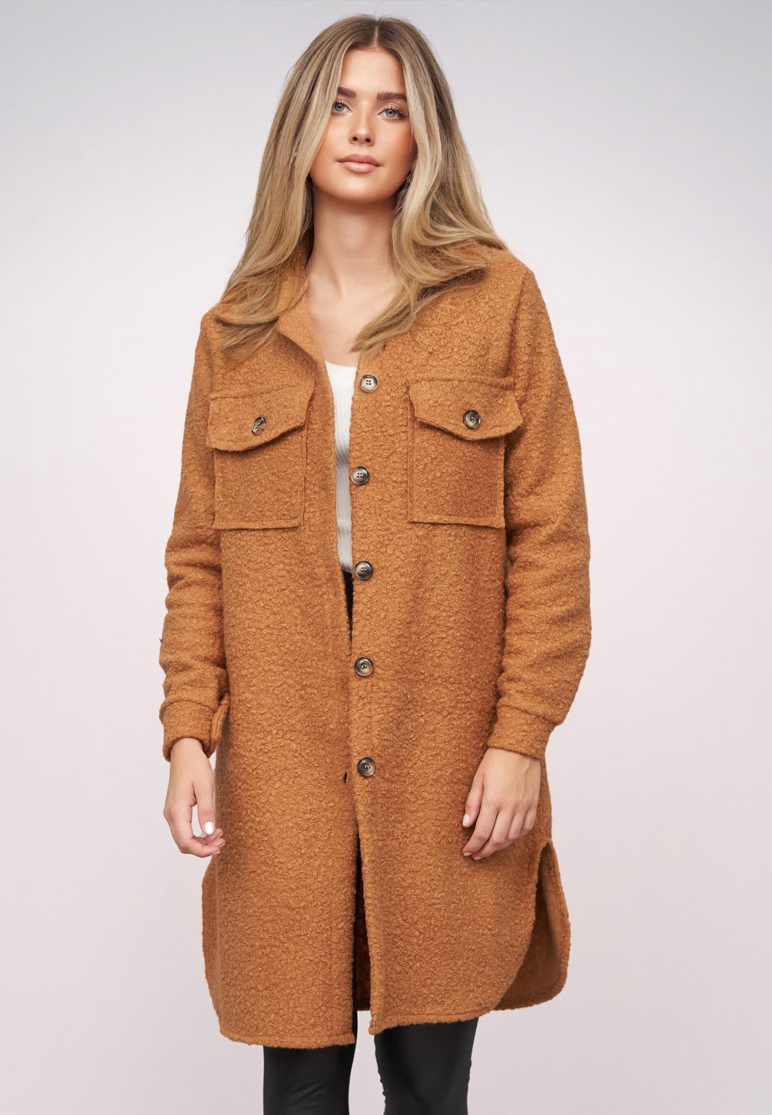 Cloud5ive Teddy Coat with buttons and chest pockets