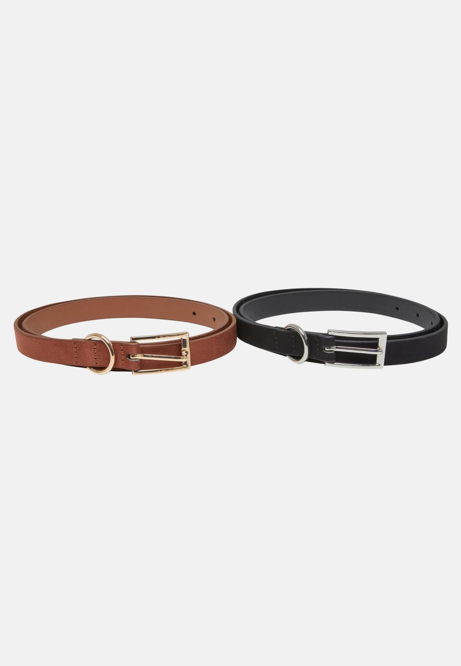 Urban Classics Slim Synthetic Velour Leather Belt 2-Pack