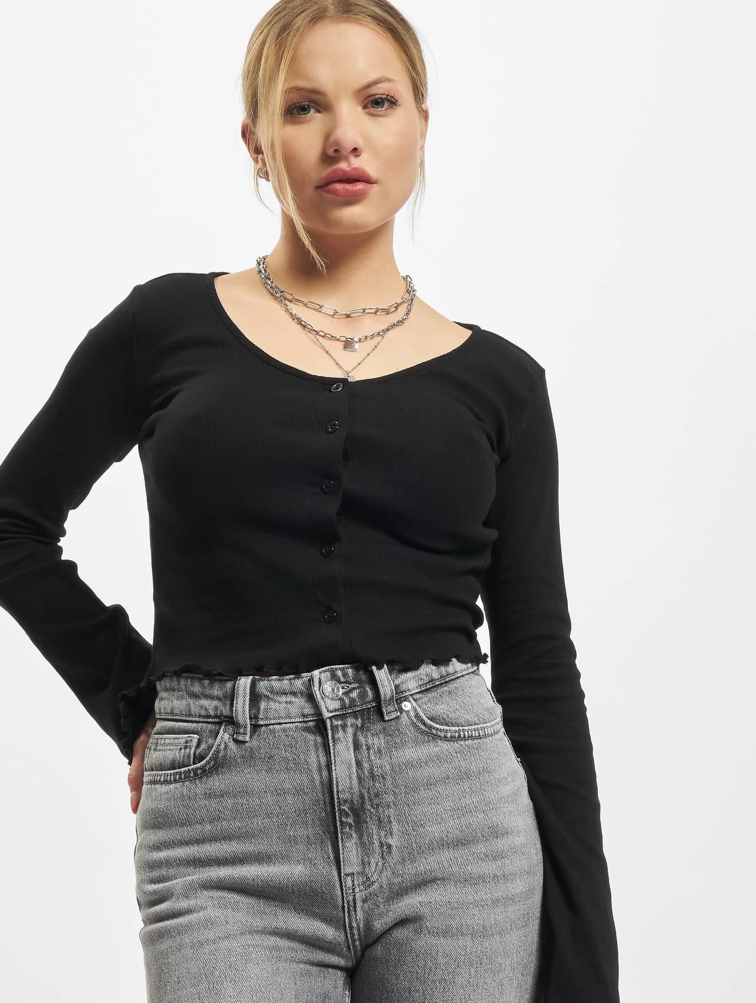 Urban Classics Ladies Cropped Rib Cardigan