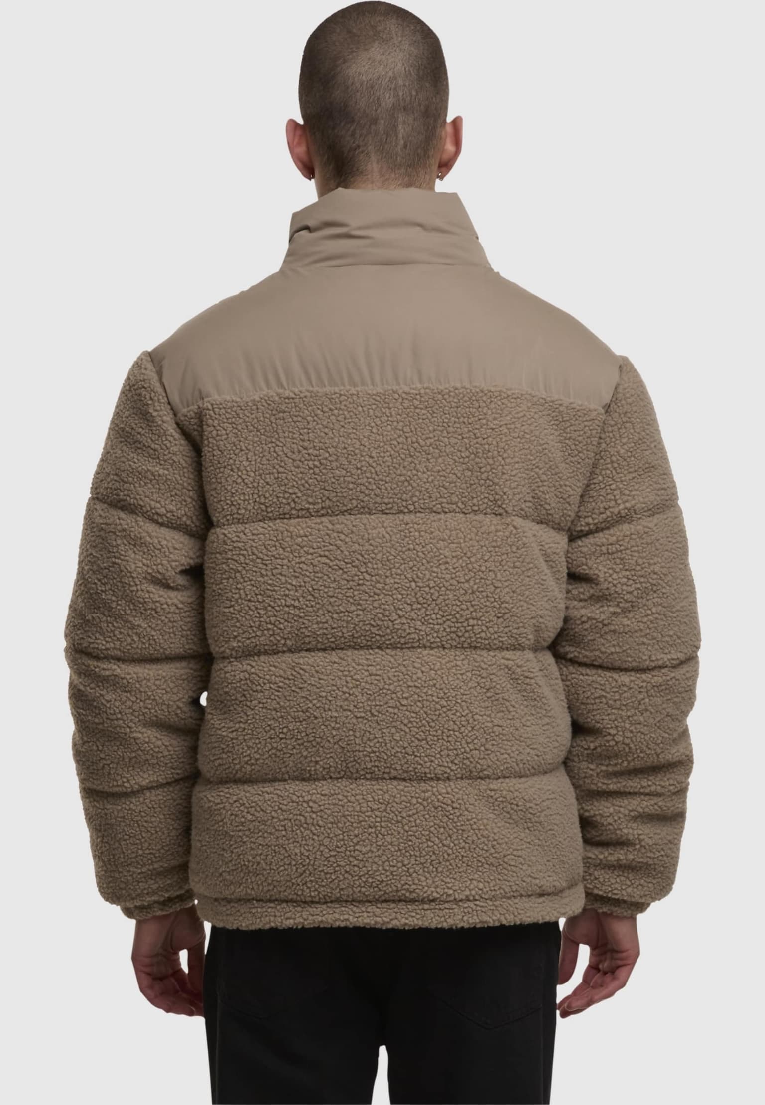 Urban Classics Fabric Mix Teddy Puffer Jacket – Bild 2