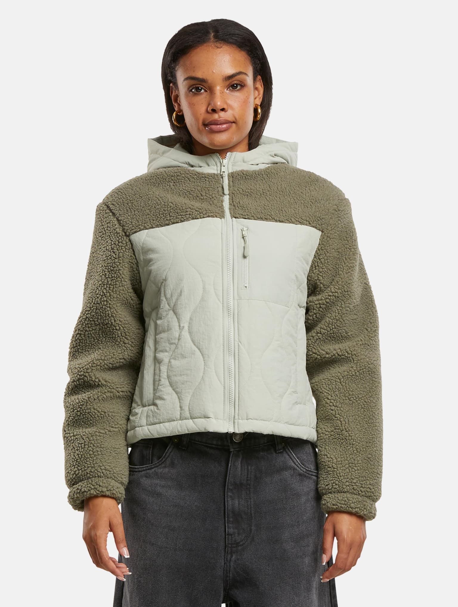 Urban Classics Ladies Sherpa Crinkle Nylon Mix Jacket – Bild 3