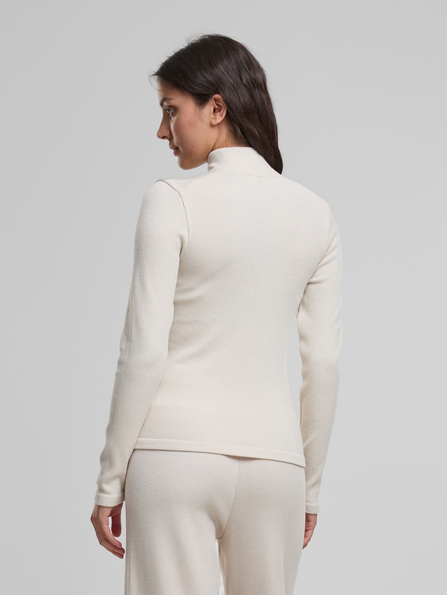 AMN-244-TOP-23100180-091 AIMN Ribbed Wool Half Zip – Bild 2