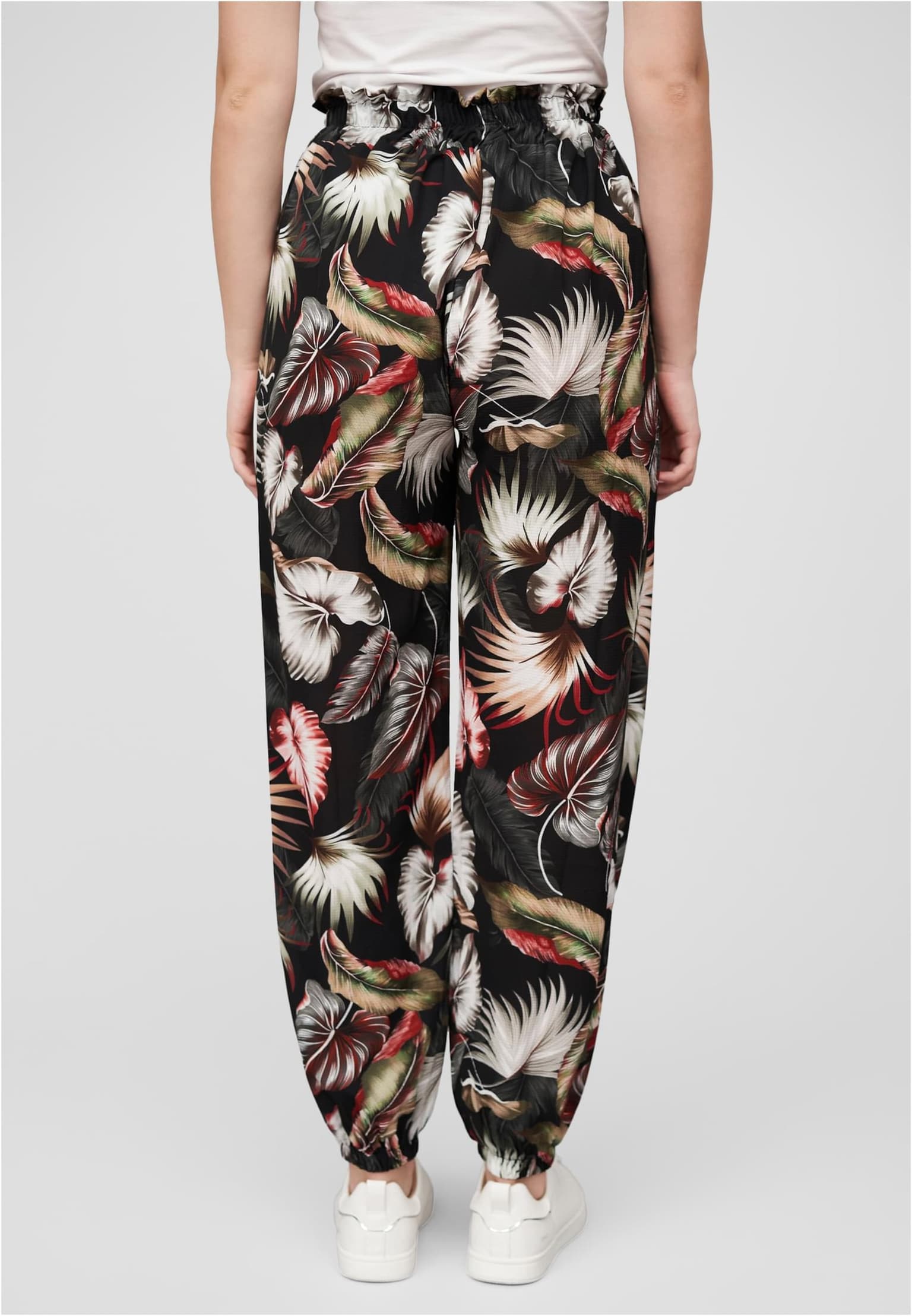 Cloud5ive Damen Crepe Hose mit Gummibund und All Over Palmen Print – Bild 2