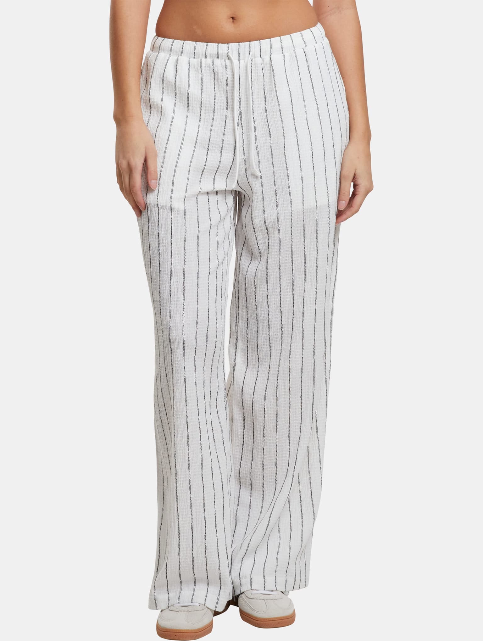 Urban Classics Ladies Structured Striped Relaxed Fit Pants