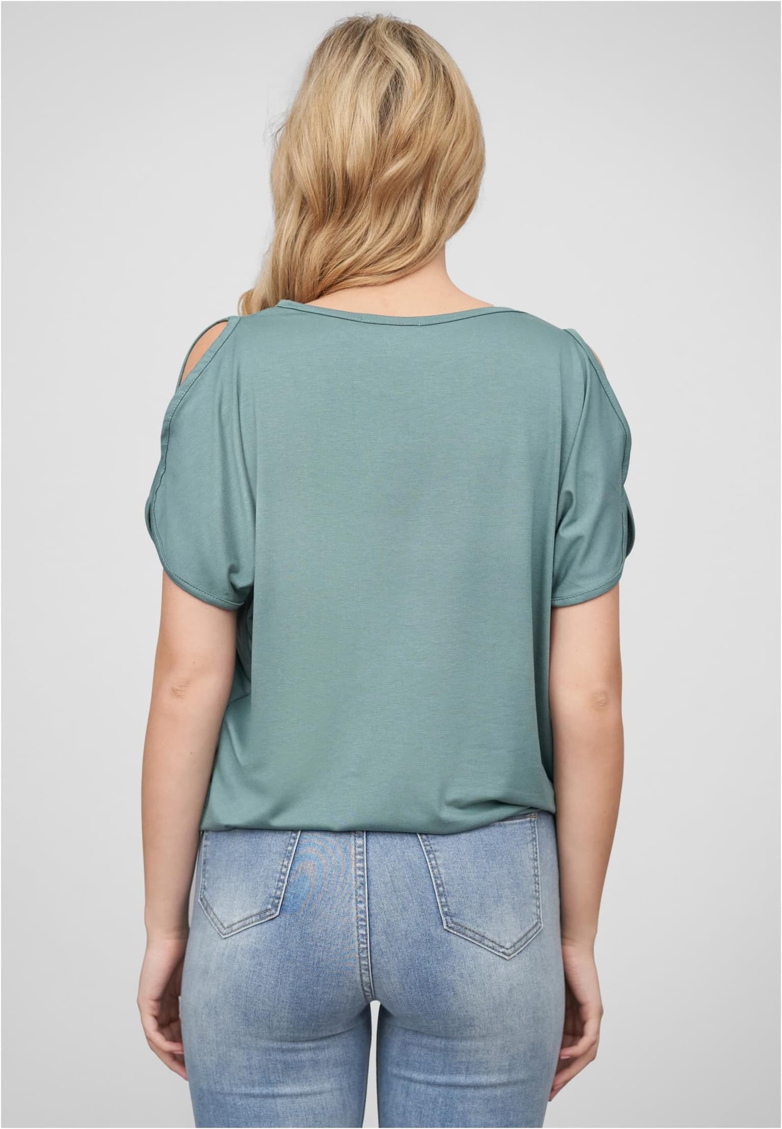 Cloud5ive Damen Viskose T-Shirt breiter Bund & offene Schulter – Bild 2