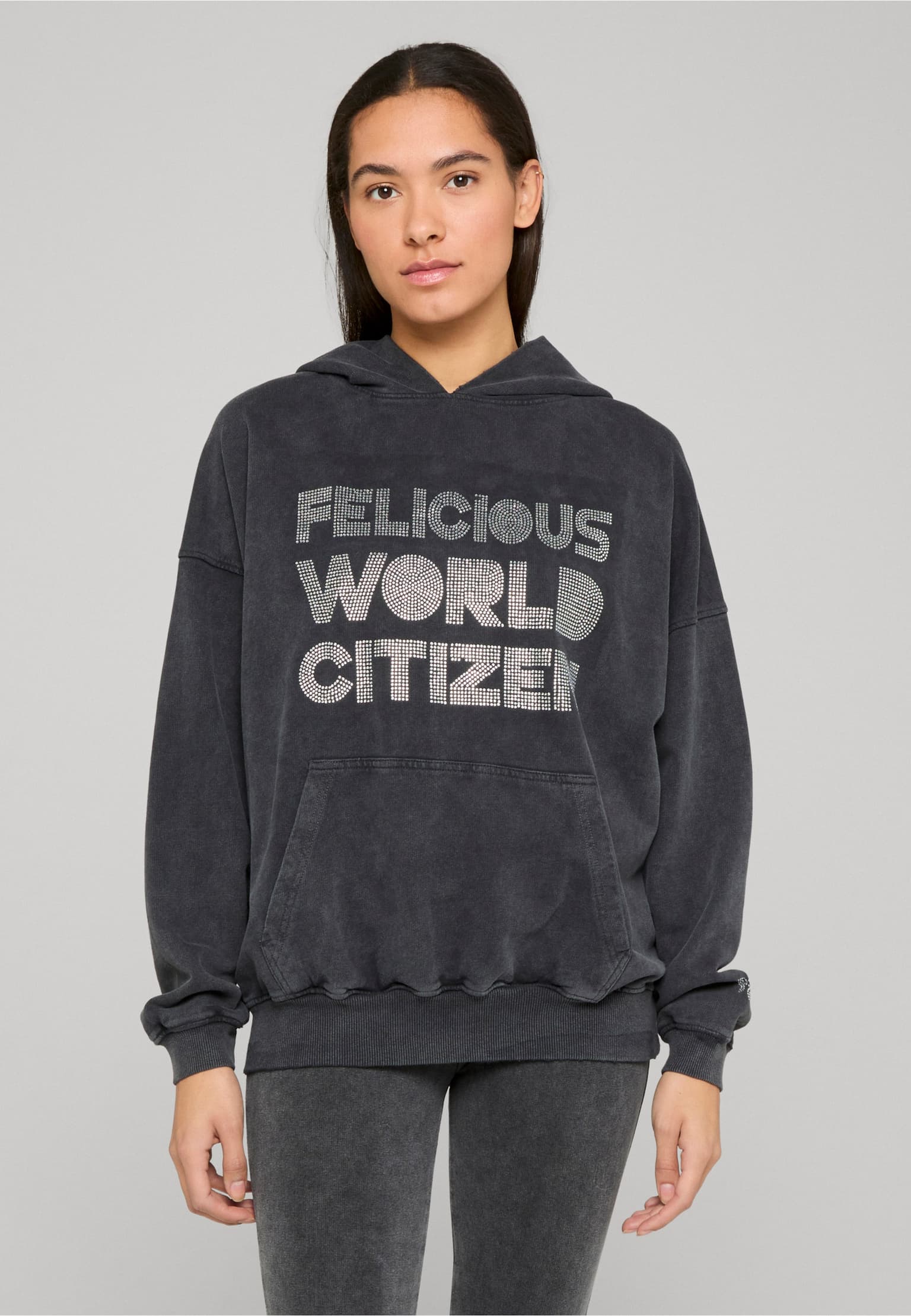 Felicious Vintage Hoodie Rhinestones