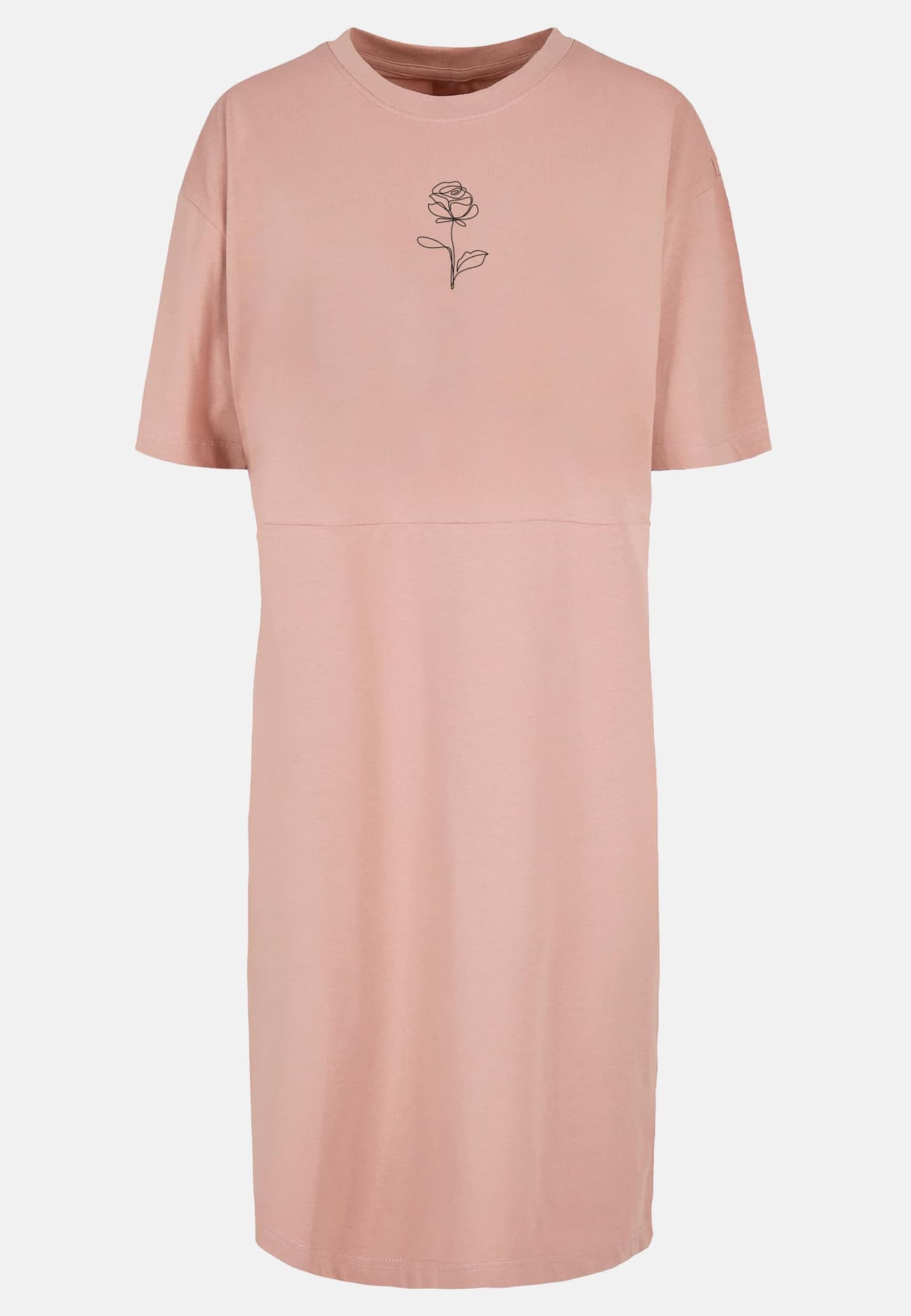 Merchcode POD Ladies Rose Oversized Slit Tee Dress – Bild 3