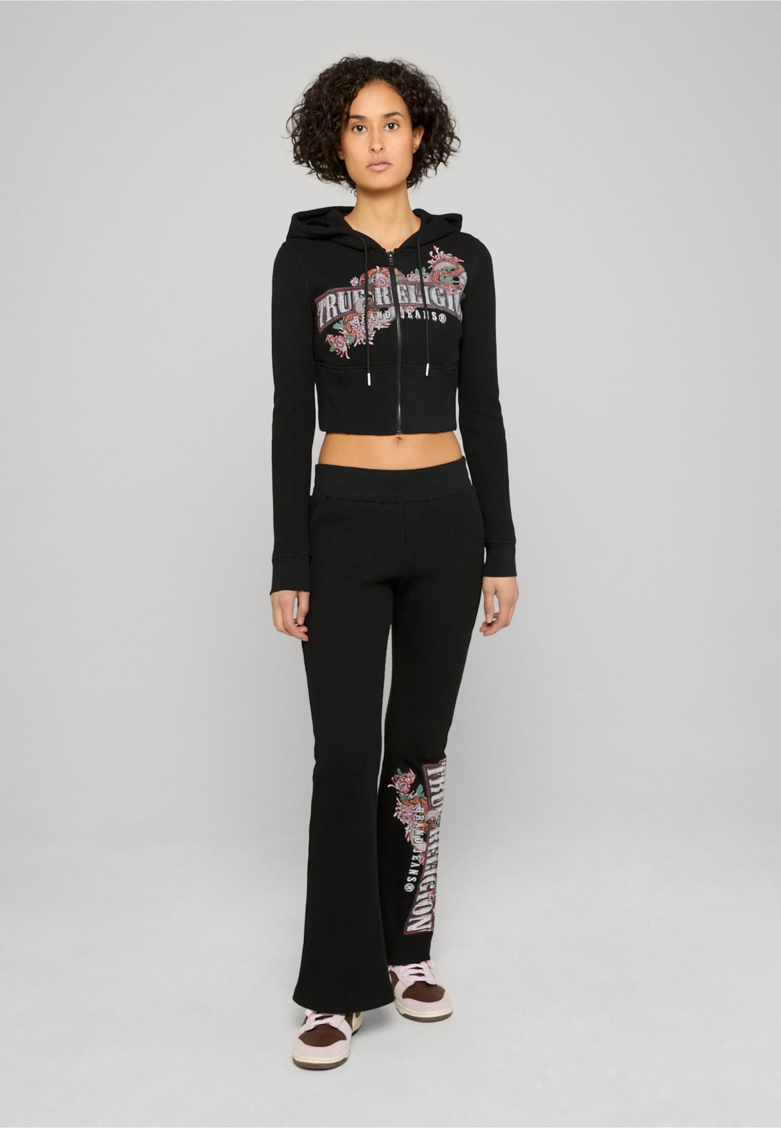 True Religion WAFFLE CONTOUR ZIP UP HOODIE – Bild 4