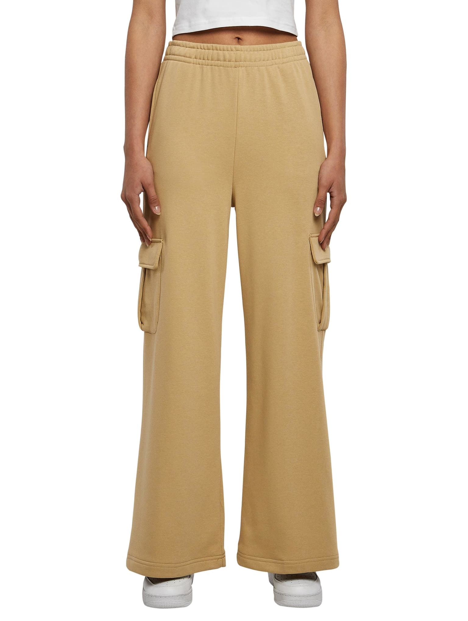 Urban Classics Ladies Highwaist Wide Leg Cargo Terry Pants – Bild 4