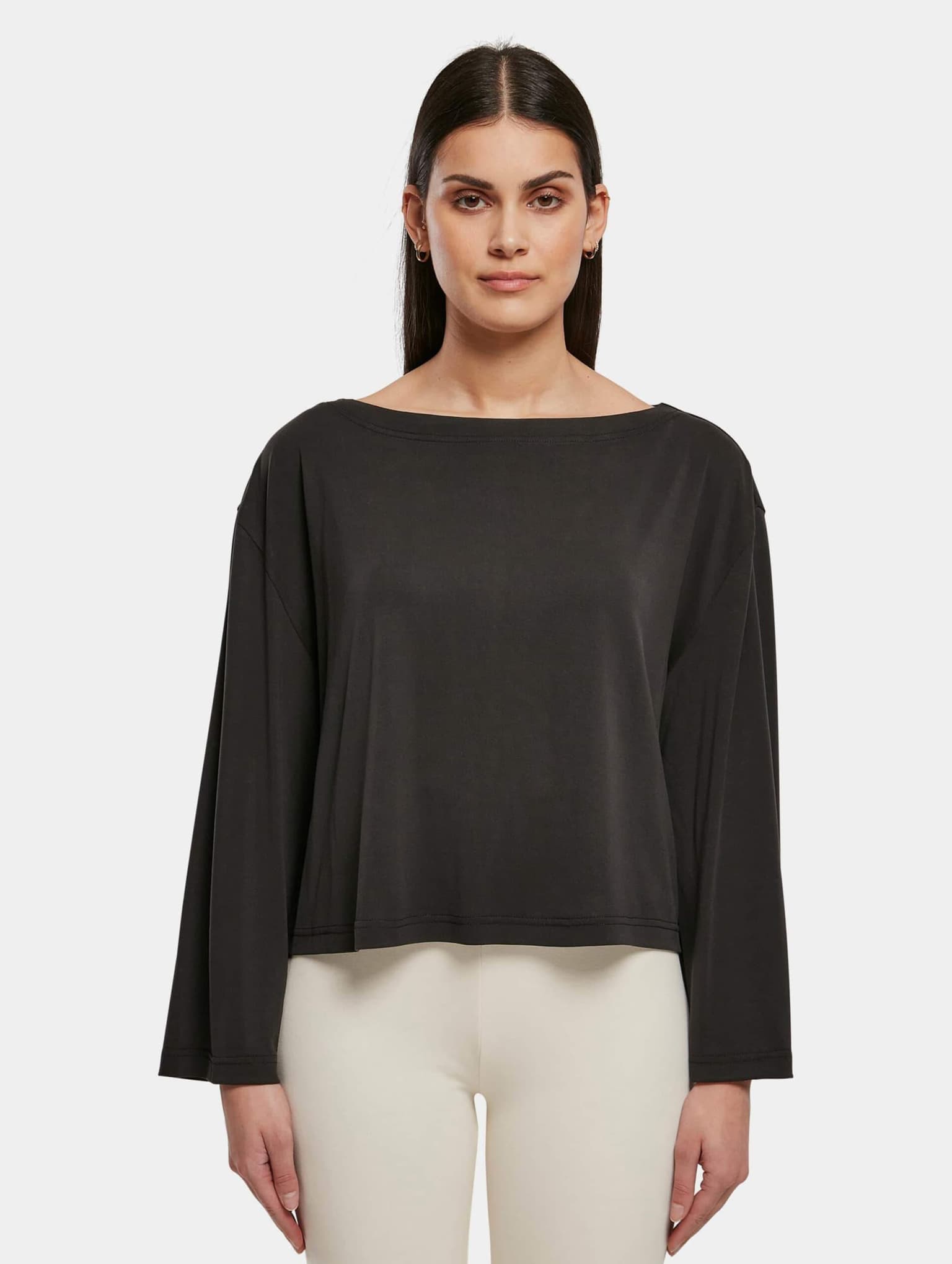 Urban Classics Ladies Short Modal Bateau Necklinie Longsleeve – Bild 3